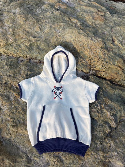 1960s faux lace up hoodie tee