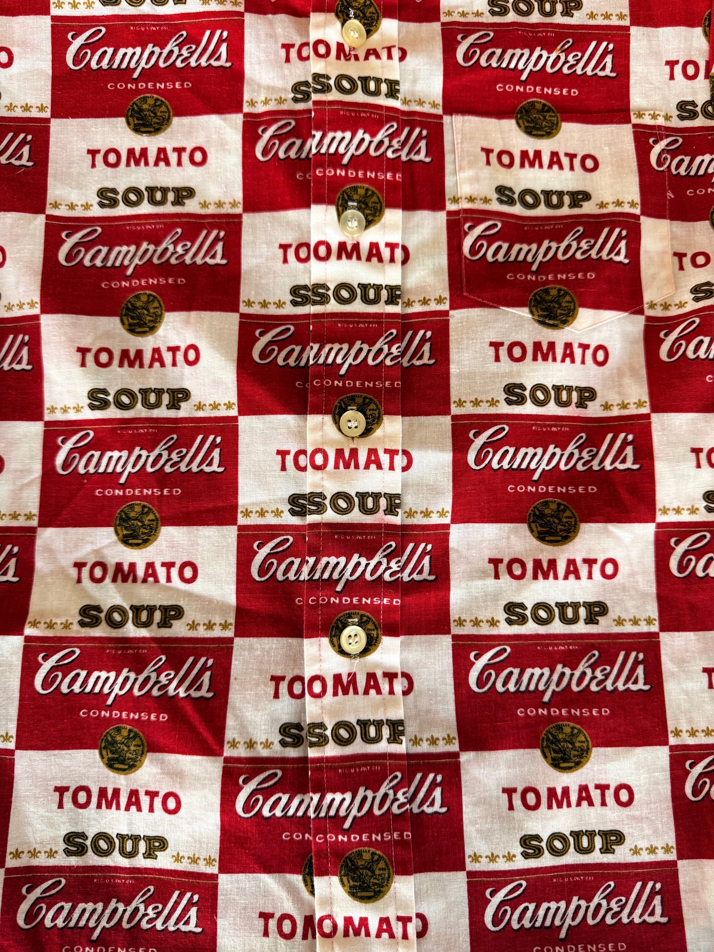 1960s campbell soup button down