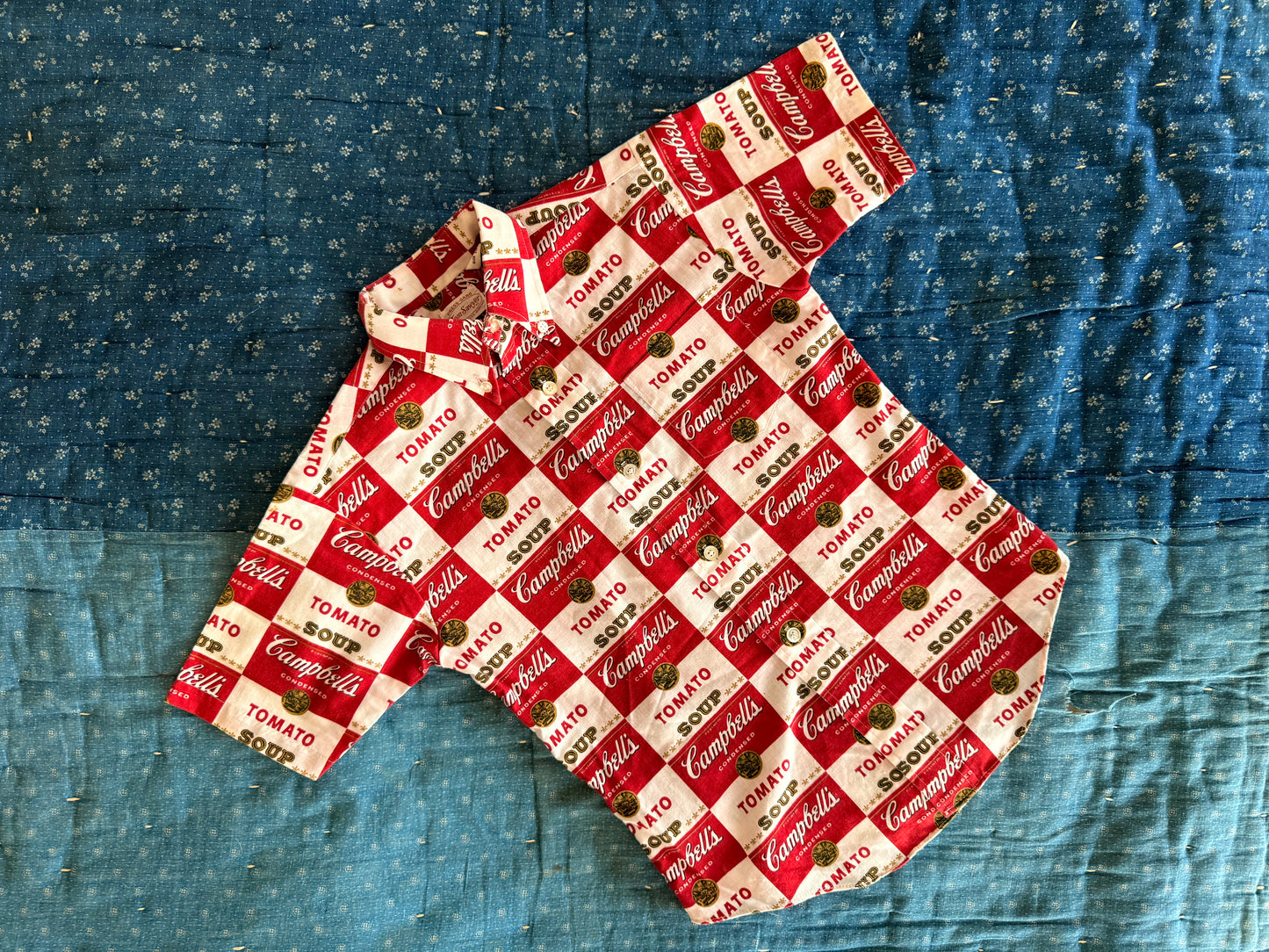 1960s campbell soup button down