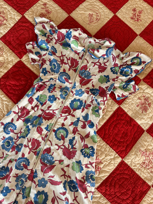 1940s deep florals dress