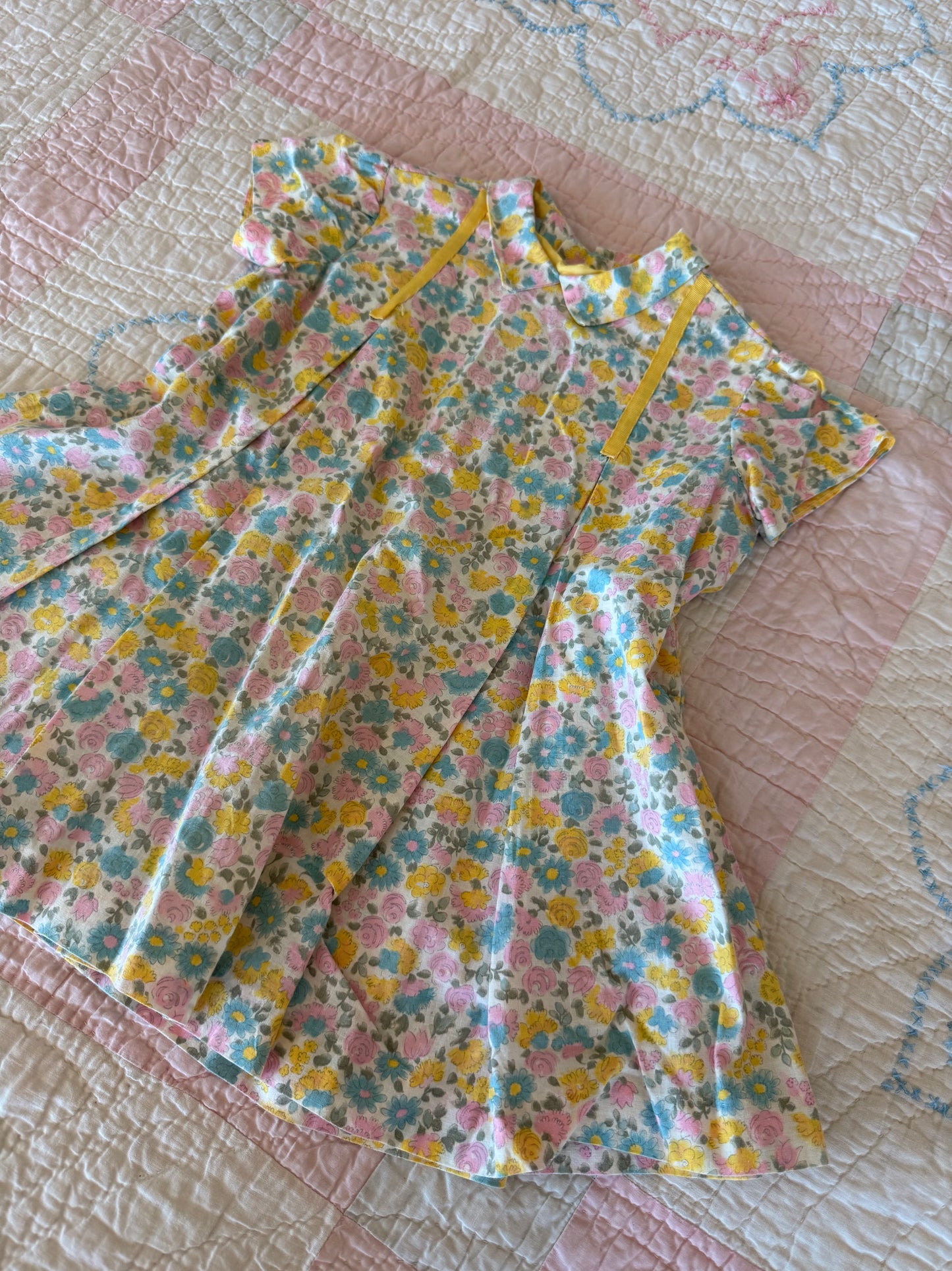 1960s pastel flower dress