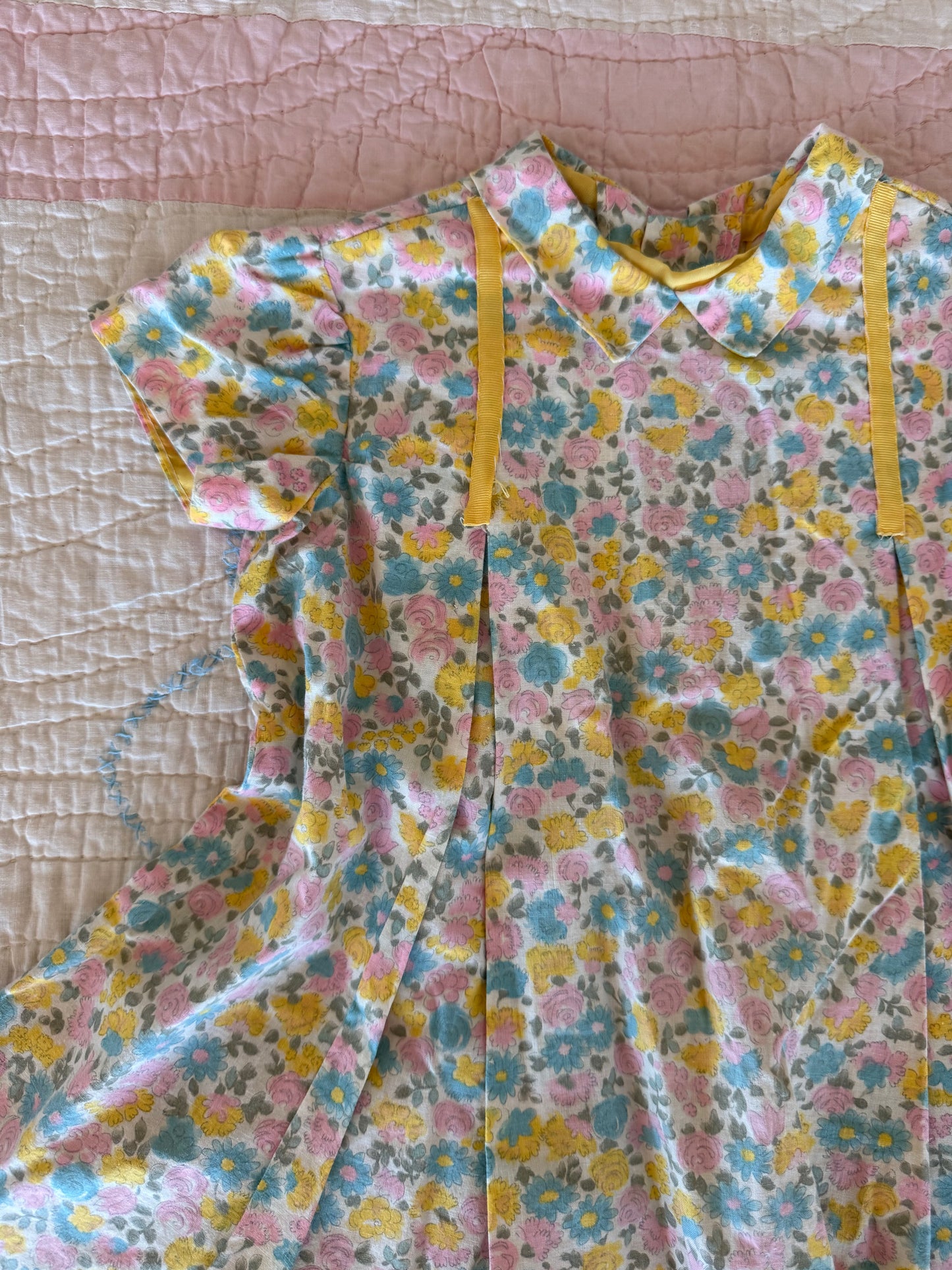 1960s pastel flower dress