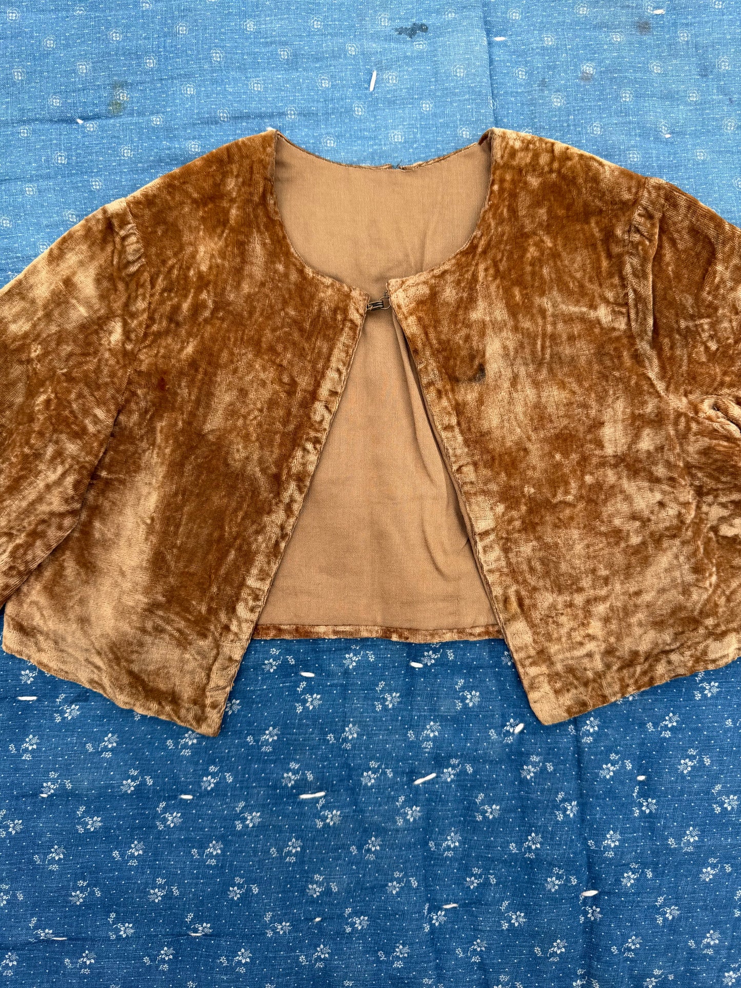 1900s golden crushed velvet jacket