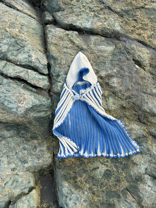 1950s pleated knit little blue riding hood