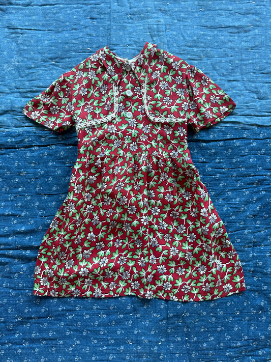 1940s floral rayon dress