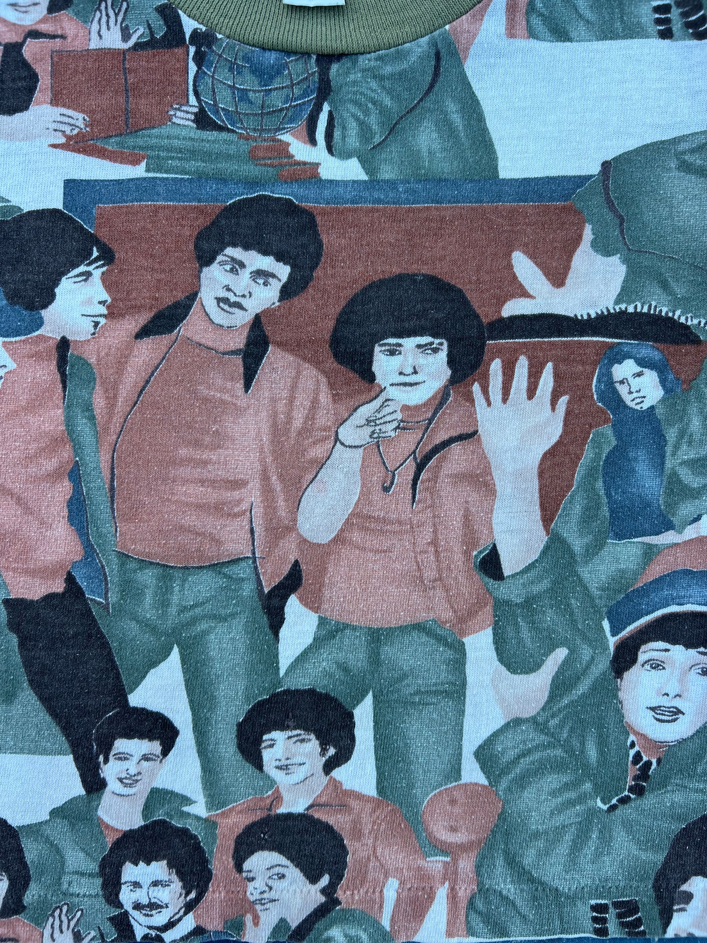 1970s welcome back, kotter tee, all over print