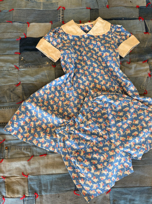 1940s blue kitten set