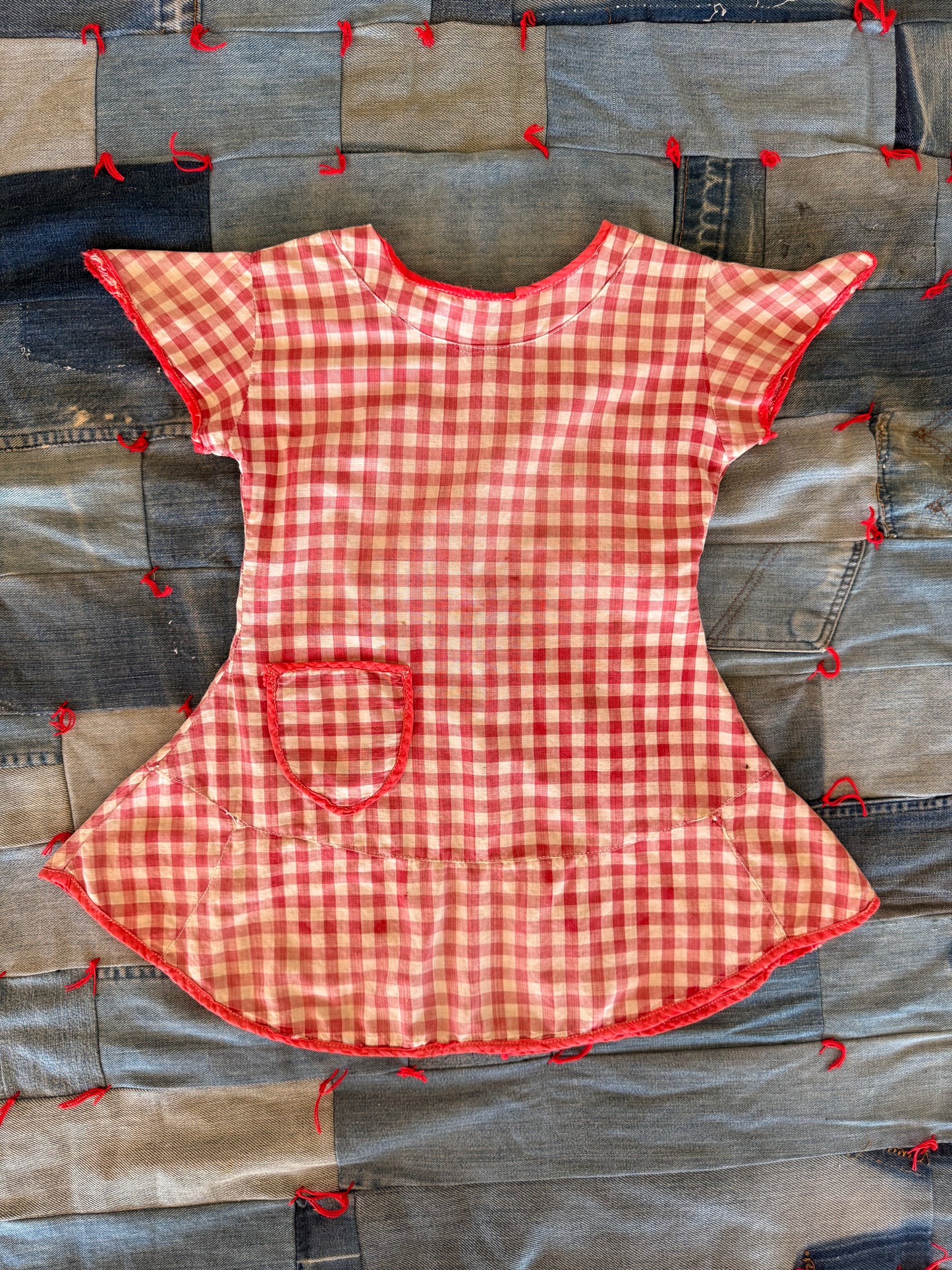 1920s little red plaid dress