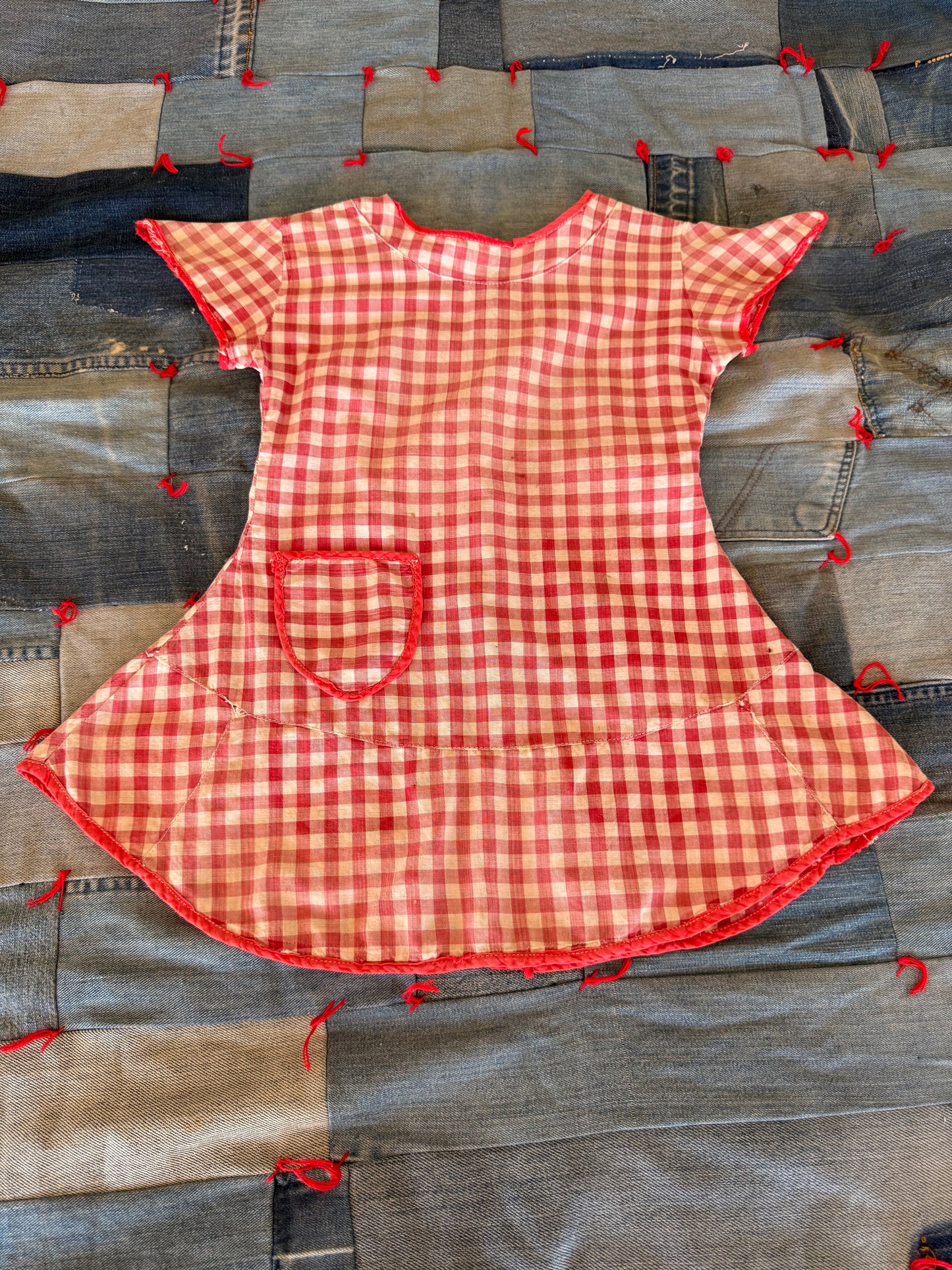 1920s little red plaid dress
