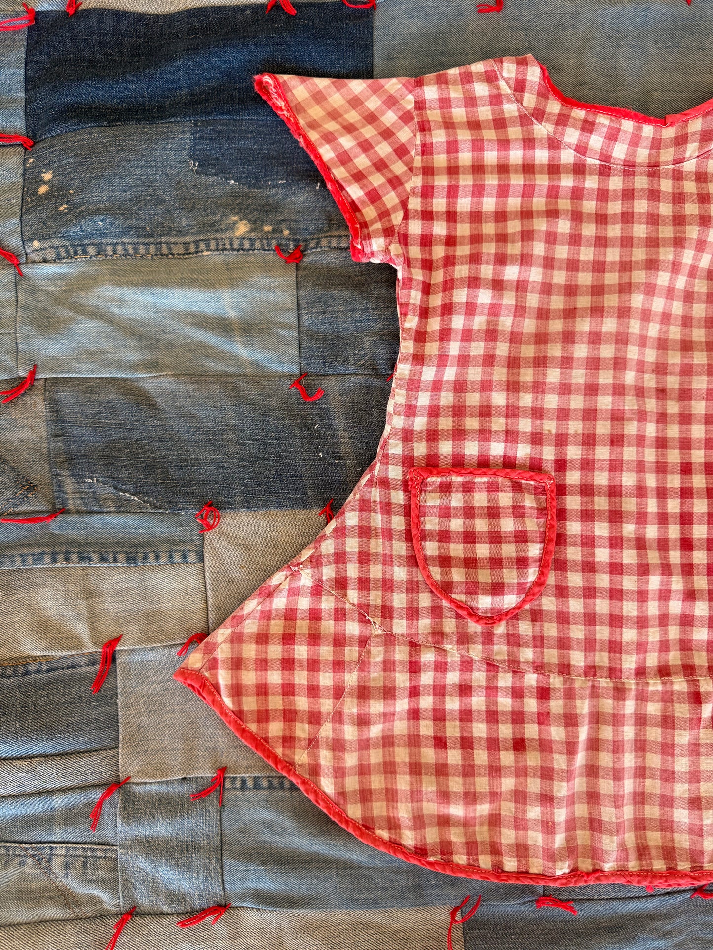 1920s little red plaid dress