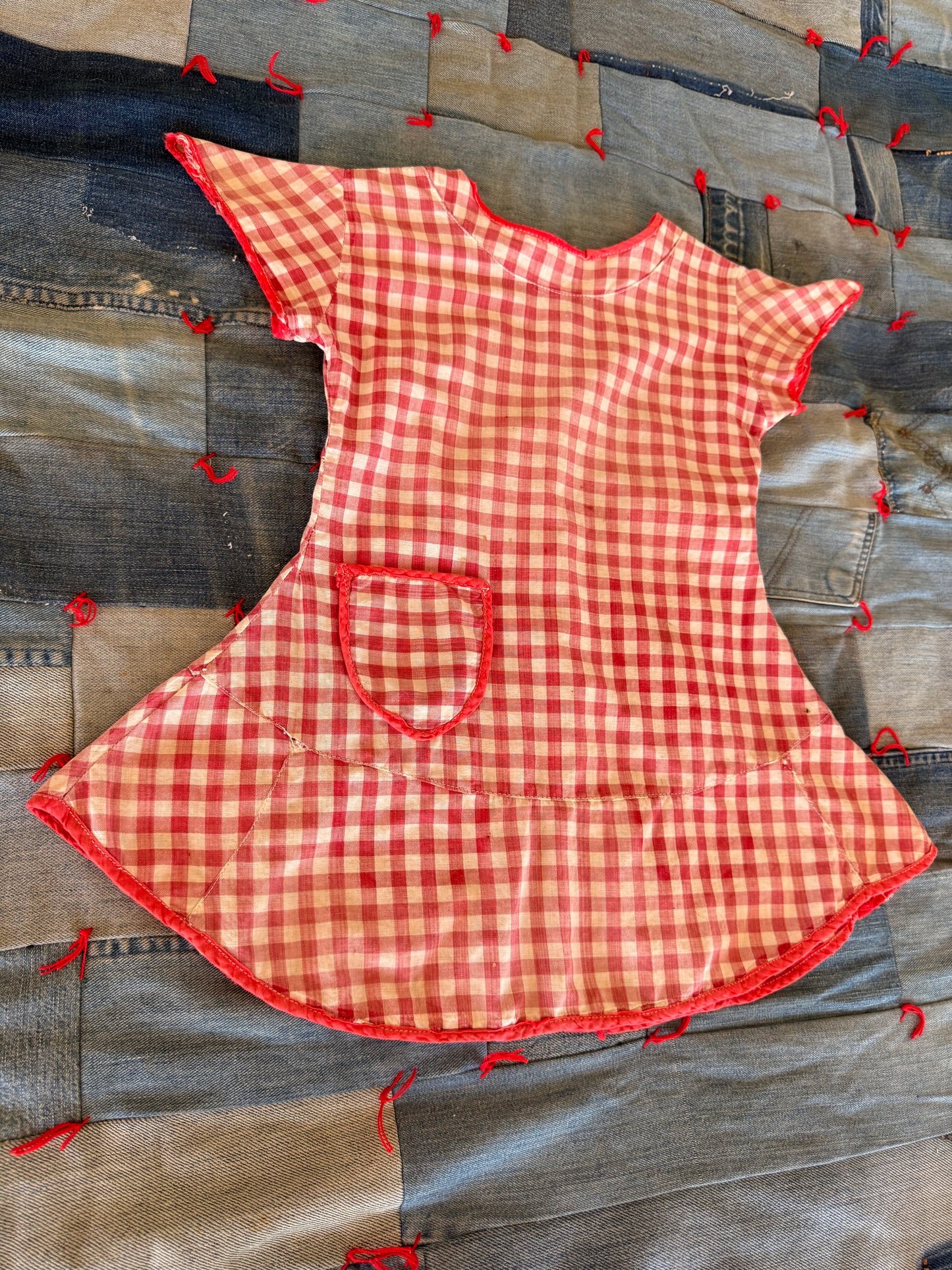 1920s little red plaid dress