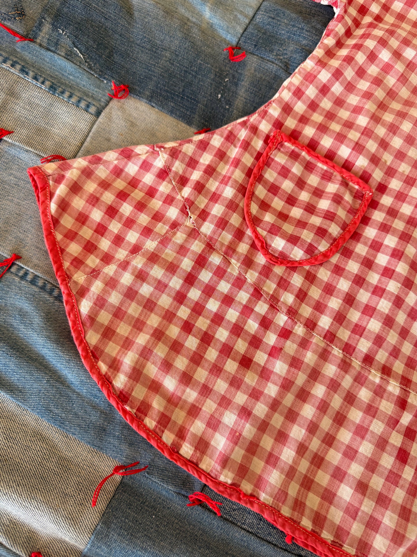 1920s little red plaid dress