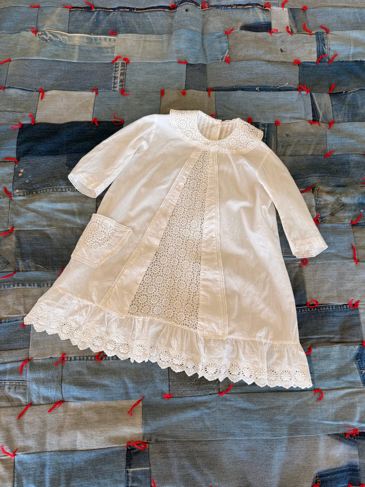 1900s eyelet lace dress
