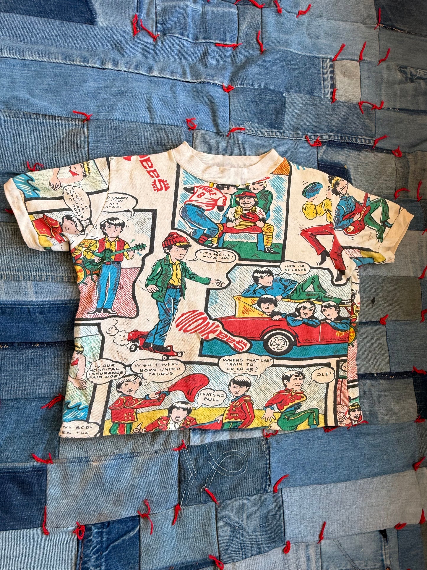 1960s monkees comic short sleeve sweatshirt