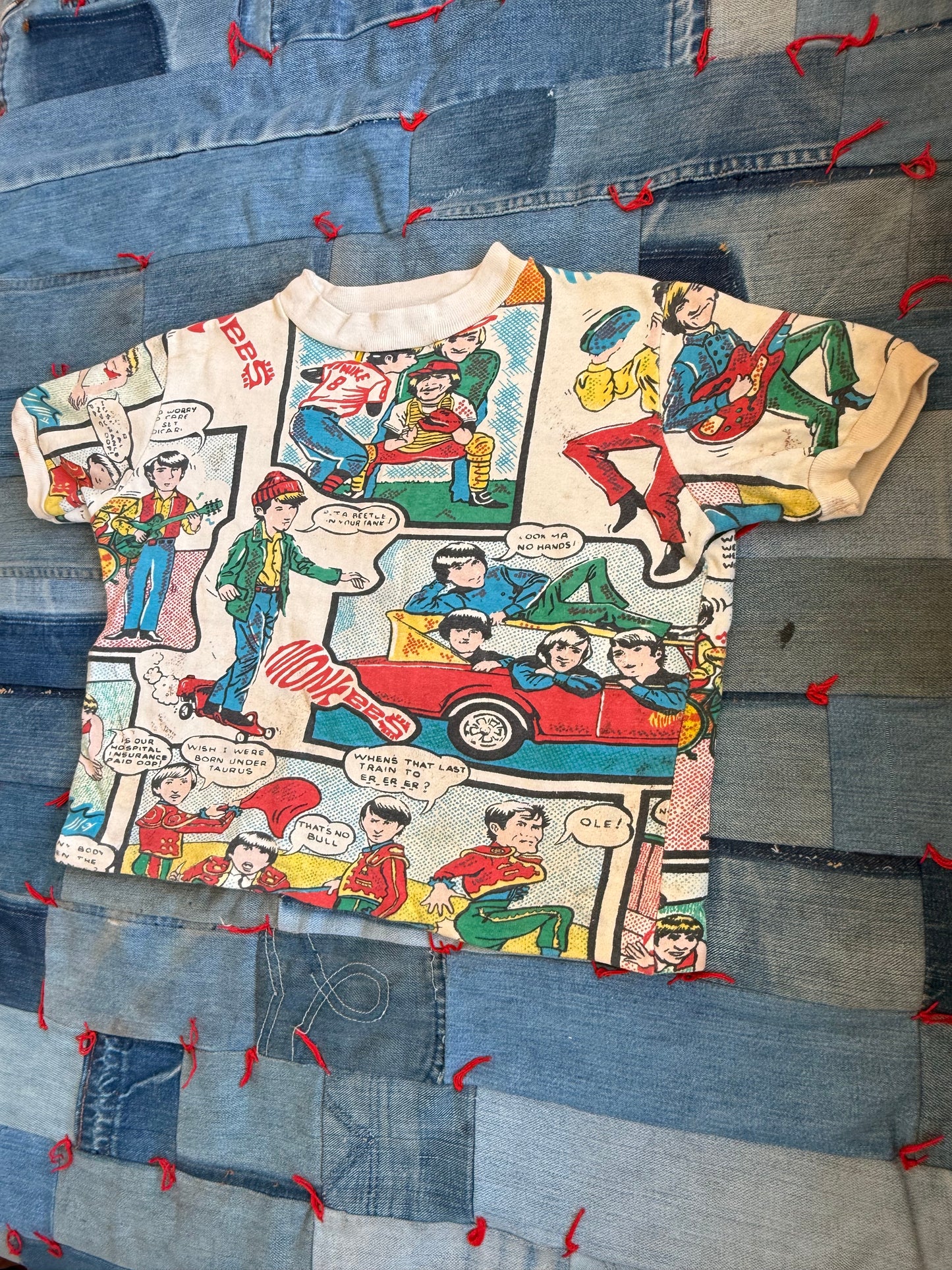 1960s monkees comic short sleeve sweatshirt