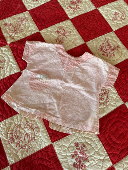 1930s pink blouse with embroidered flowers