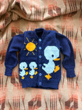 1960s duck family knit cardigan