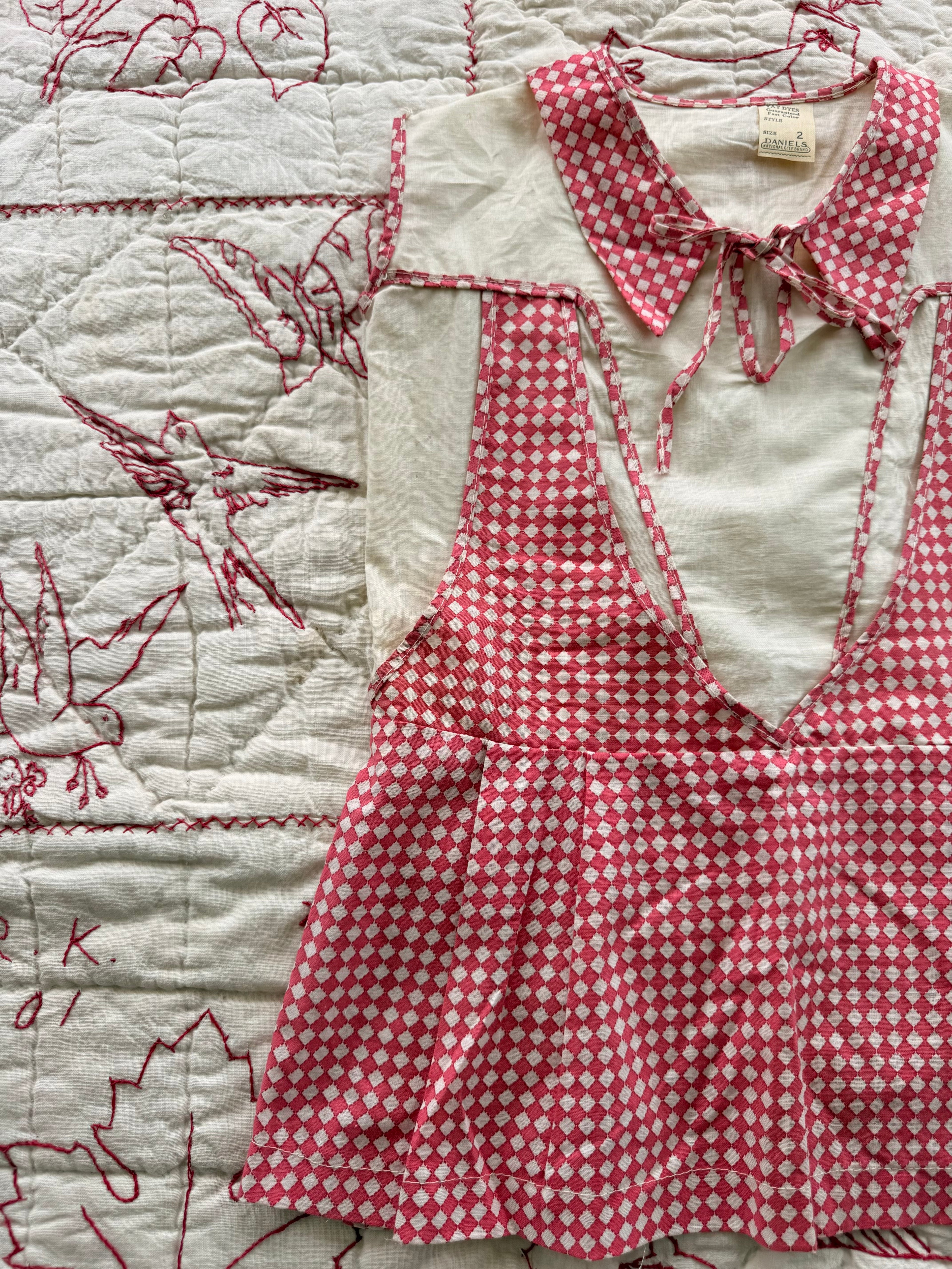 1930s pink check dress