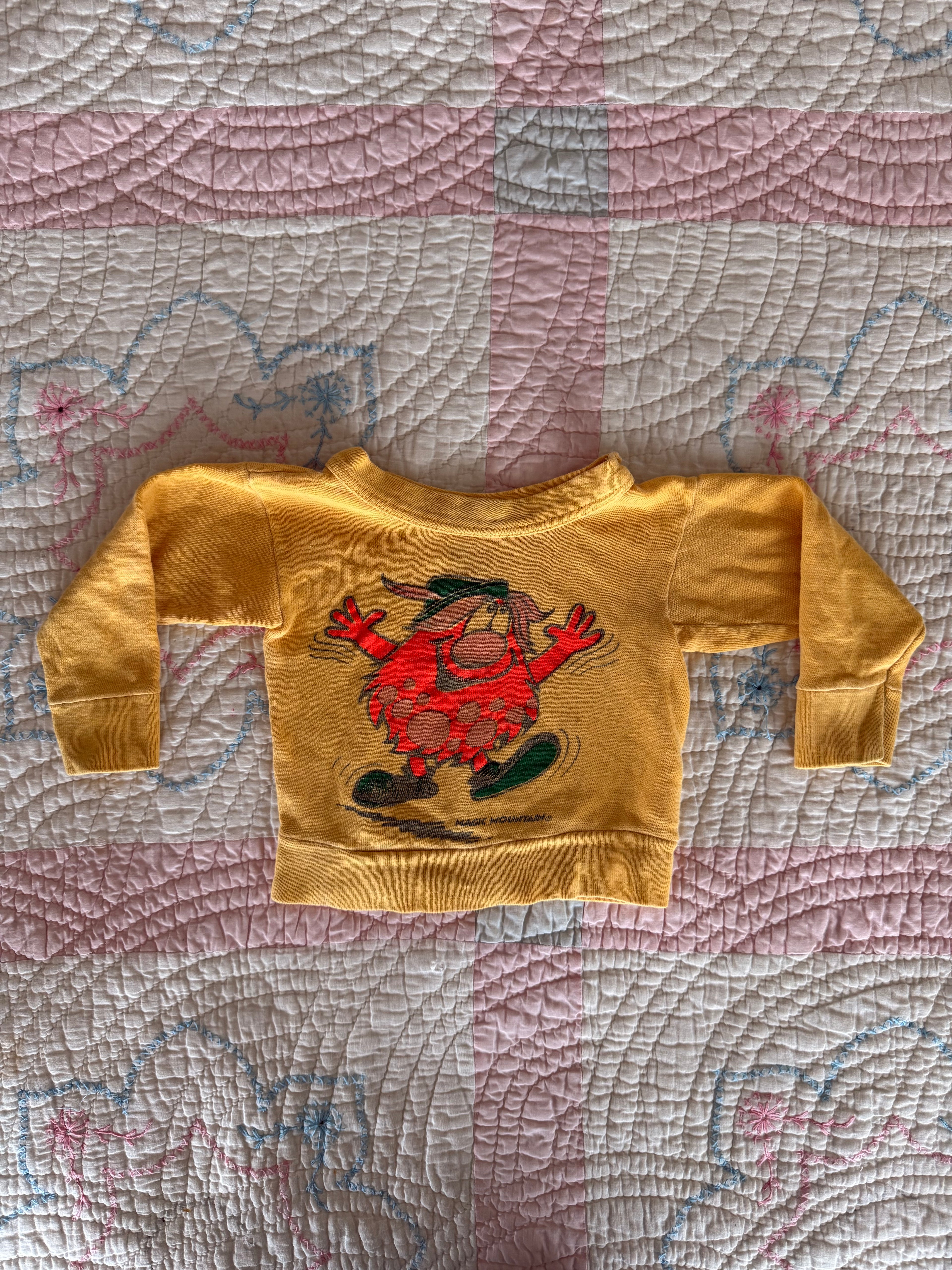 1970s magic mountain amusement park souvenir sweatshirt, bloop the troll