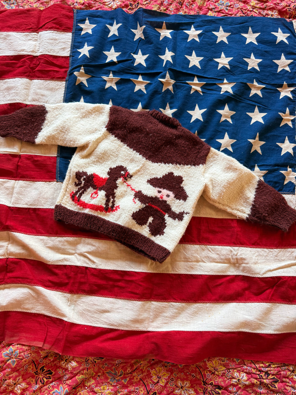 1960s wool baby cowboy cardigan