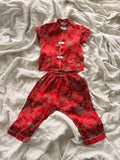 1970s chinese red satin lounge set