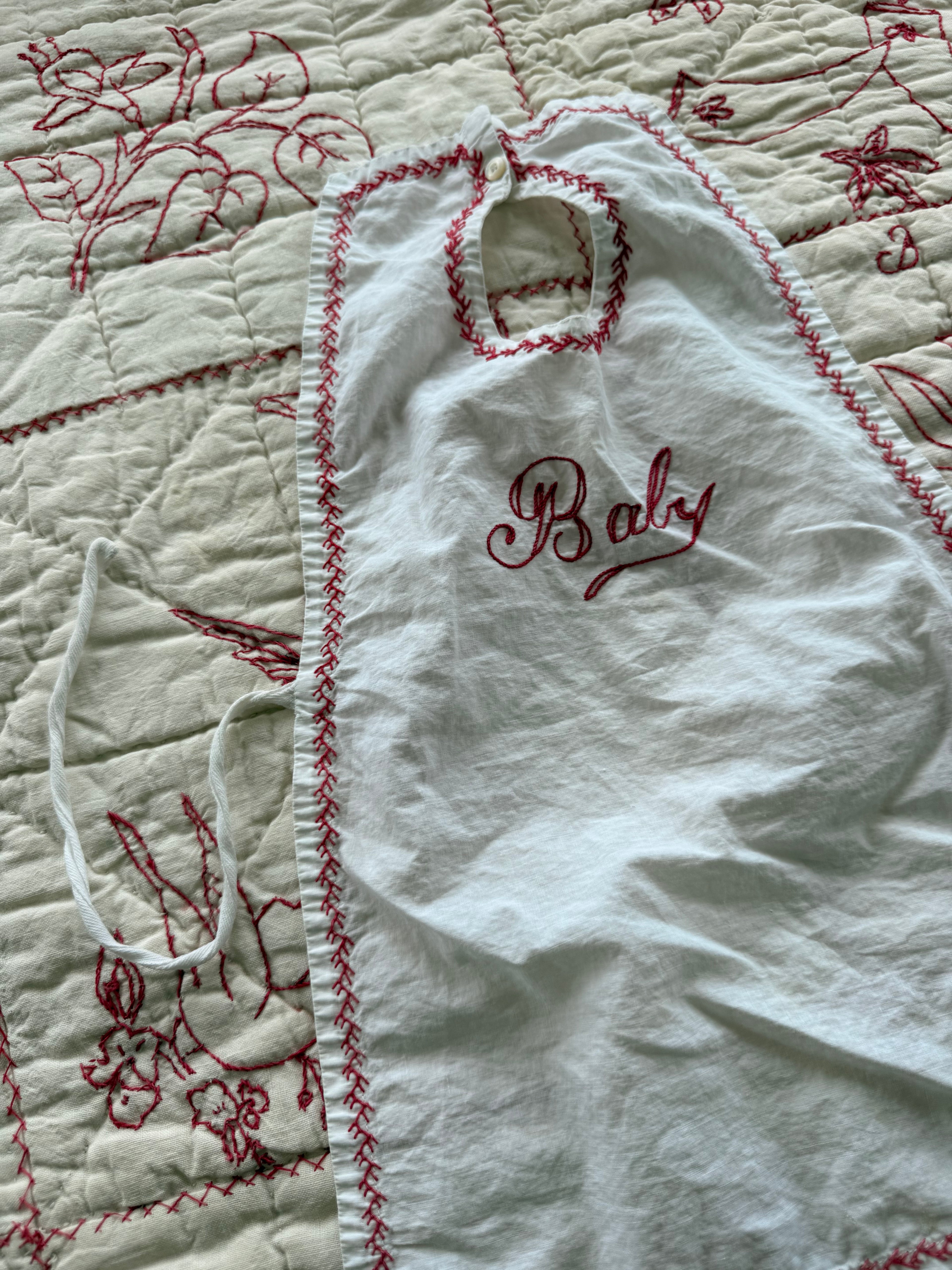 1900s embroidered baby bib