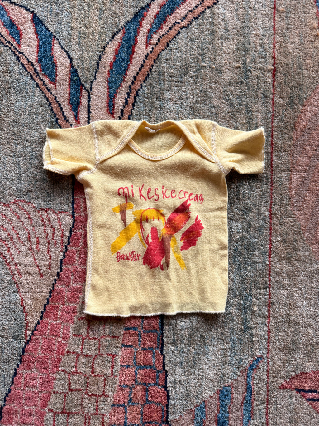 1980s mikes ice cream, brewster, massachusetts tee, yellow