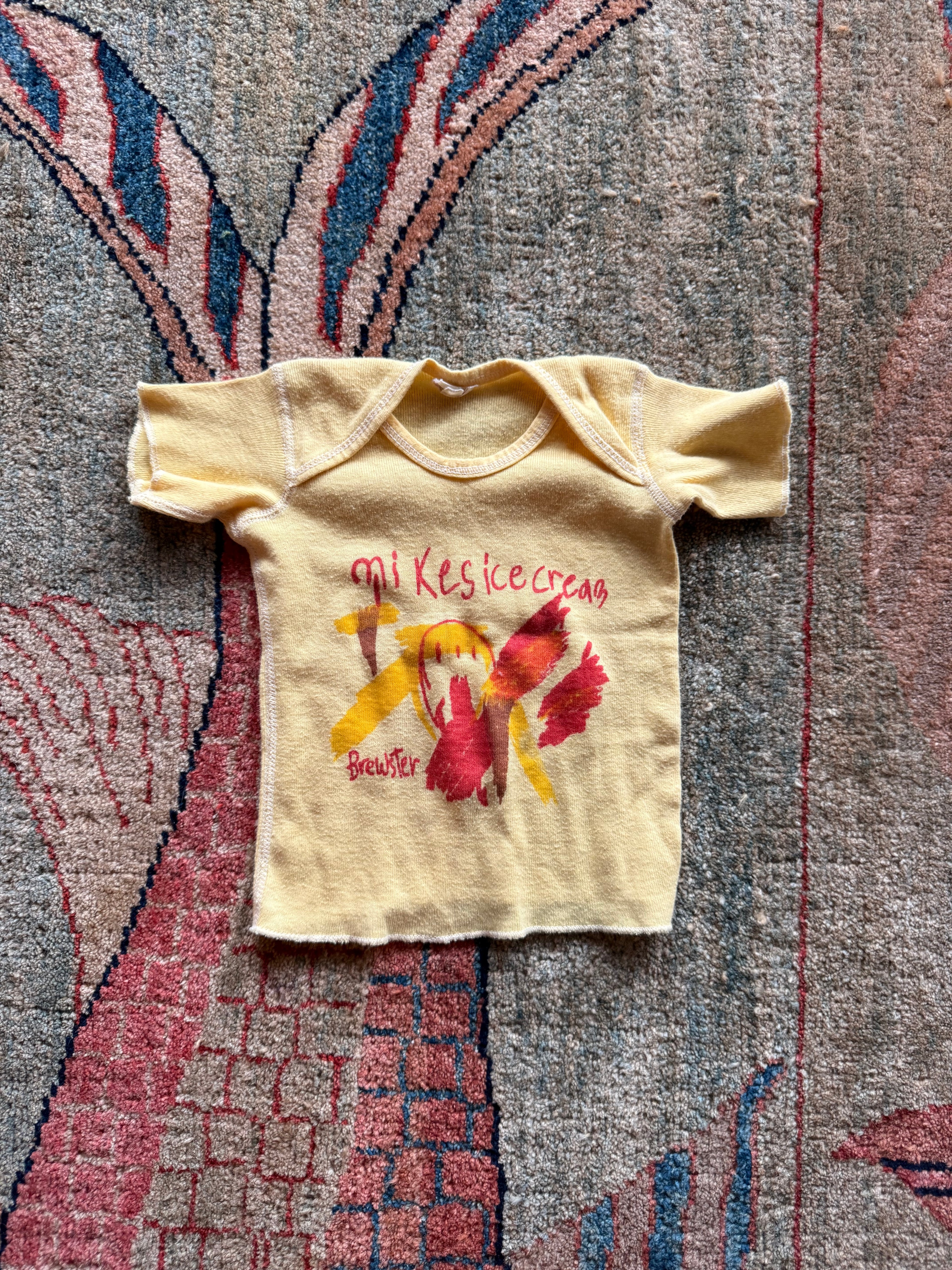 1980s mikes ice cream, brewster, massachusetts tee, yellow