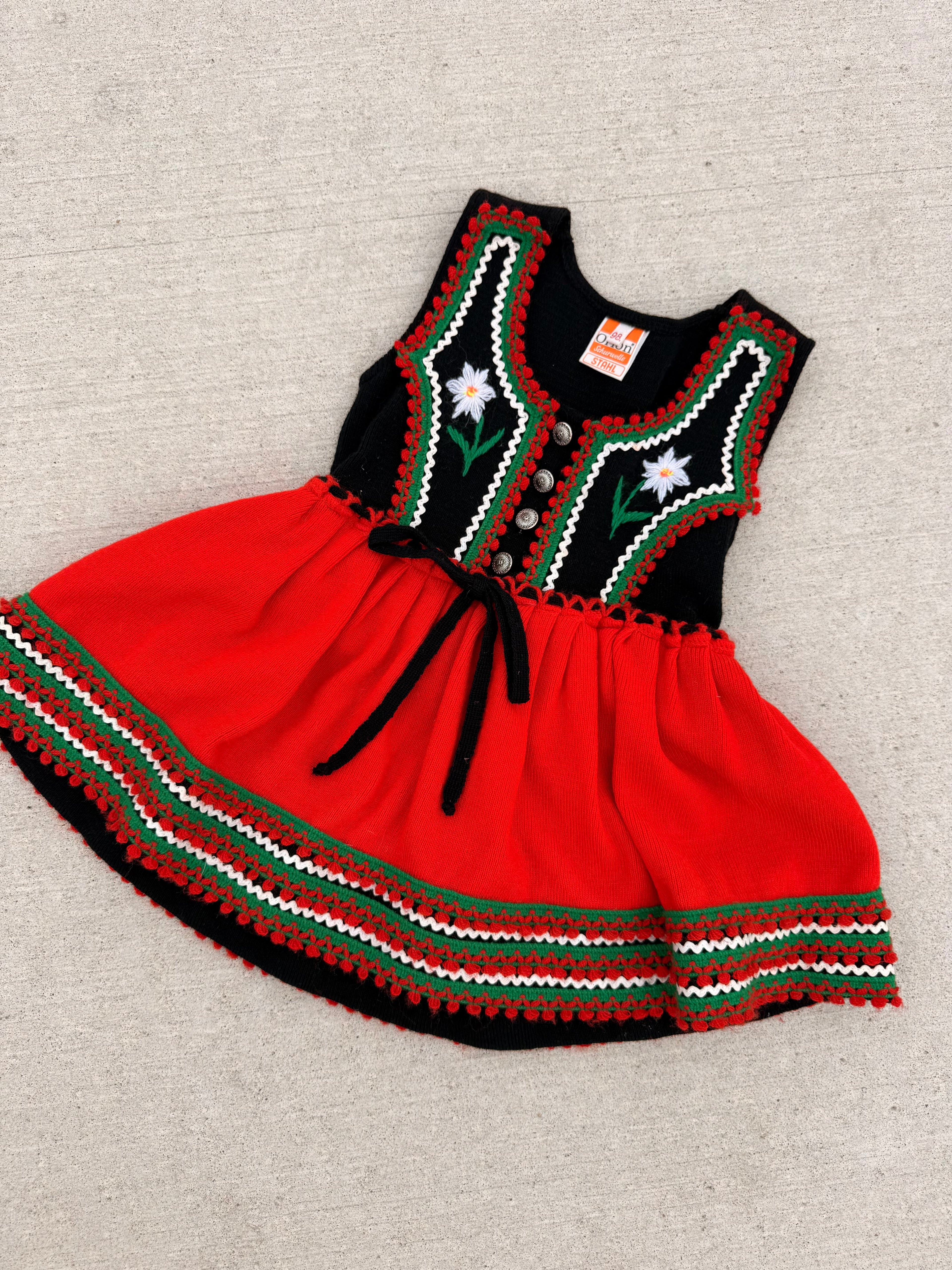 1960s german wool daisy dress