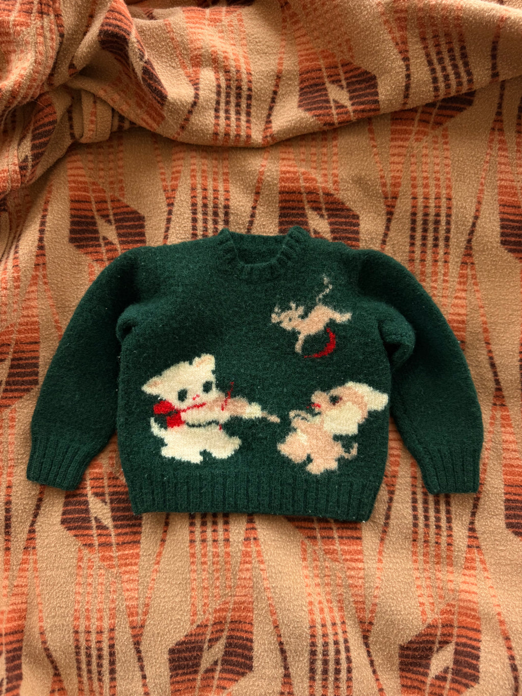 1950s hey diddle diddle knit baby sweater