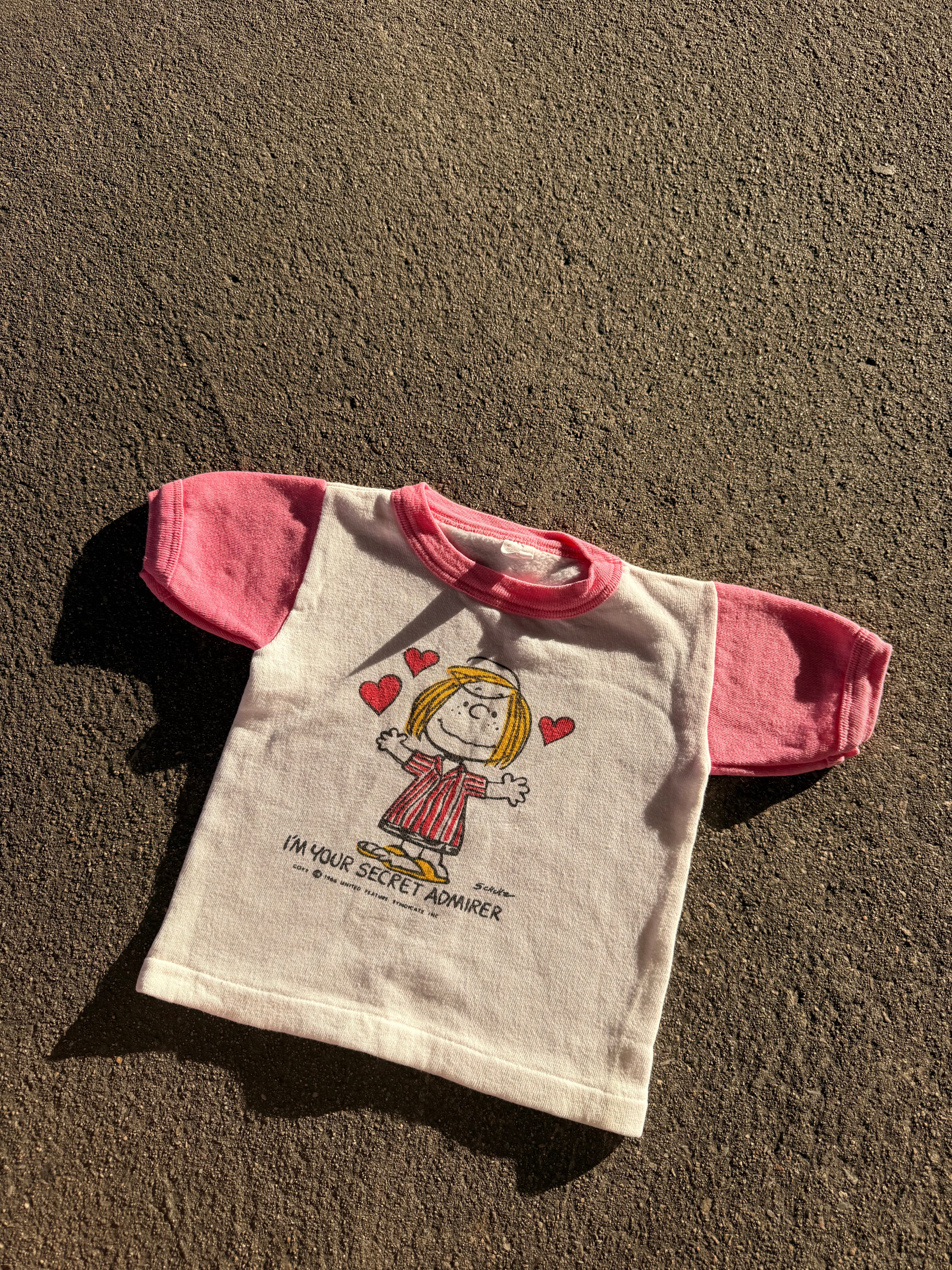 1960s peppermint patty secret admirer norwich peanuts sweatshirt tee