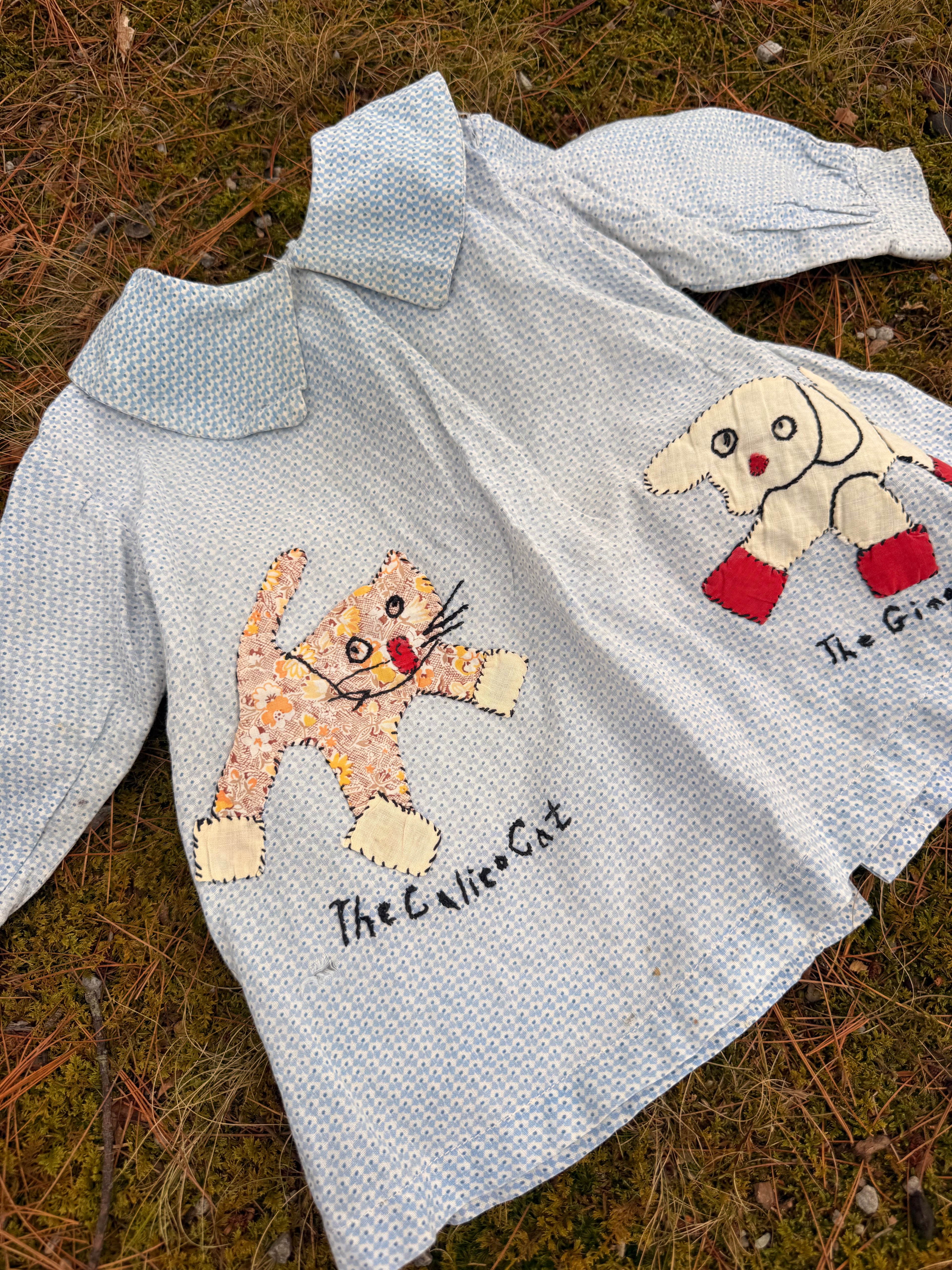 1930s folk art animal appliqué top