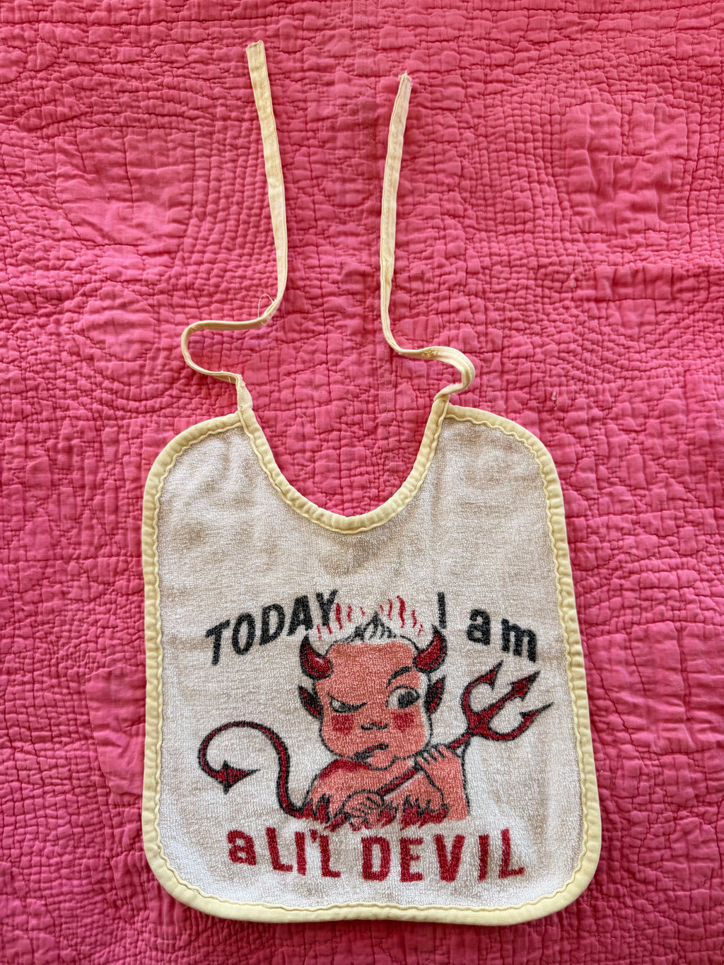 1960s double sided bib, lil angel / lil devil