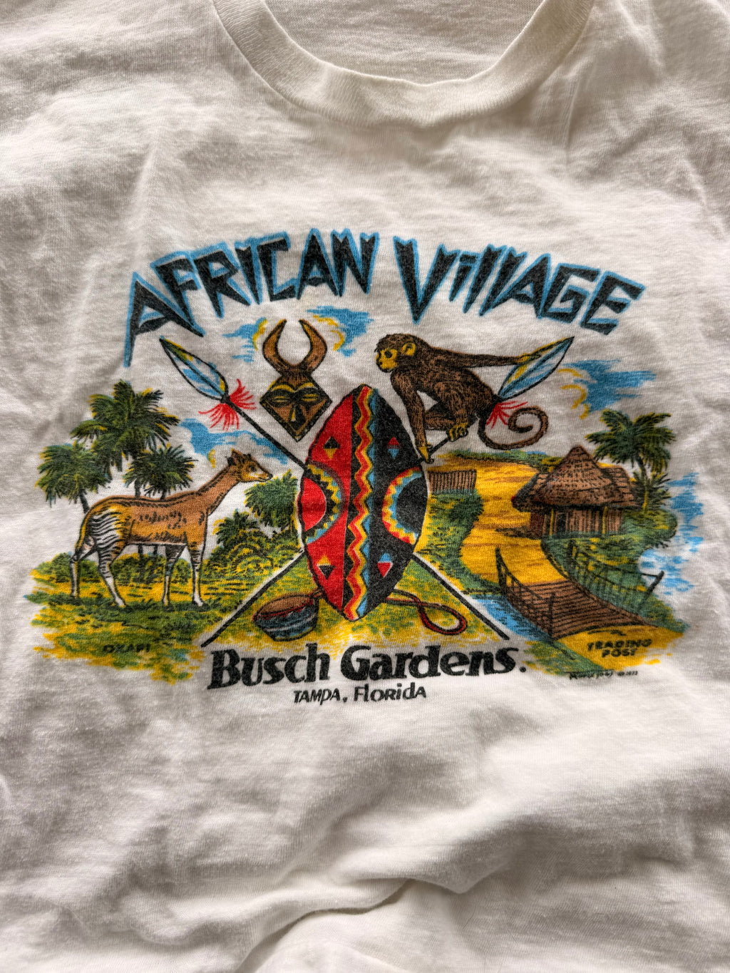 1970s busch gardens african village souvenir tee
