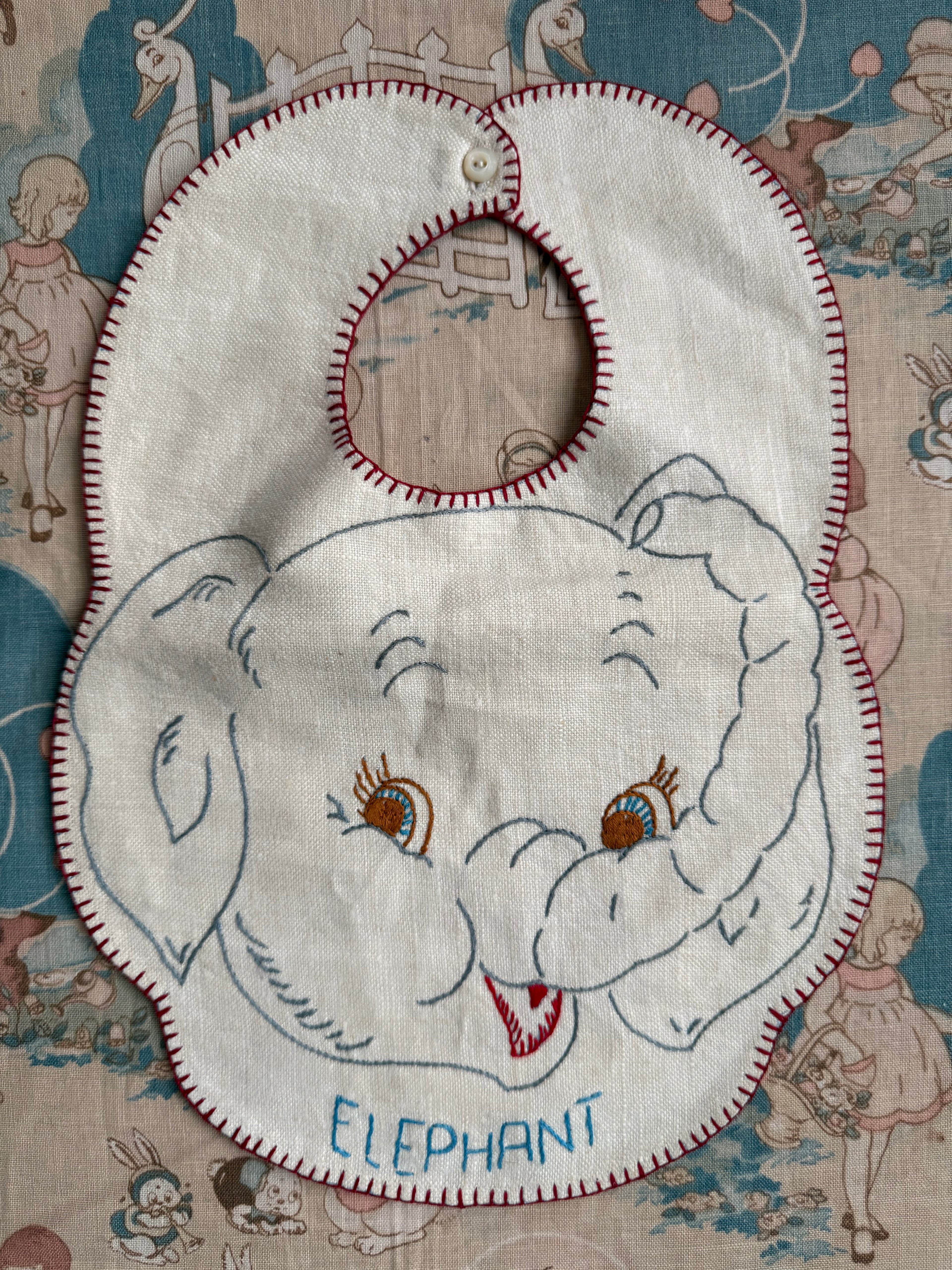 1940s elephant bib