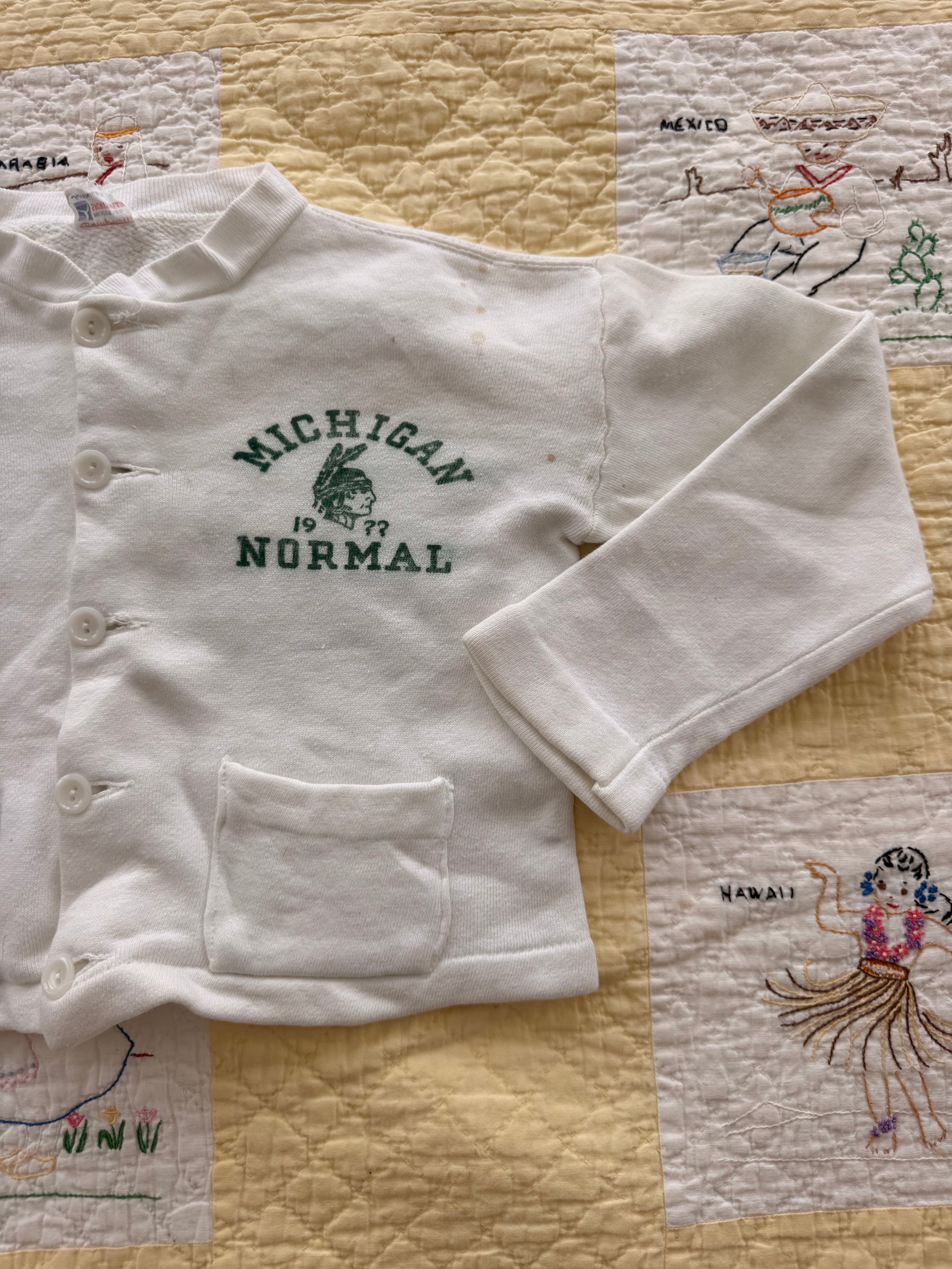 1950s champion michigan normal cardigan sweatshirt