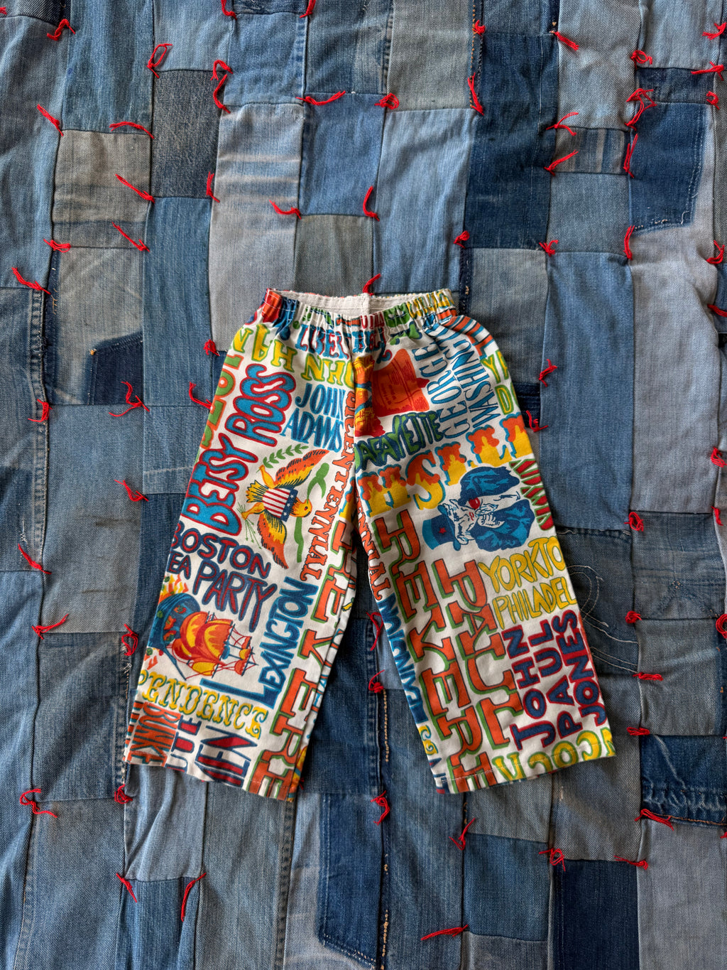 vintage children's 1970s bicentennial pants, kids true vintage Americana pants