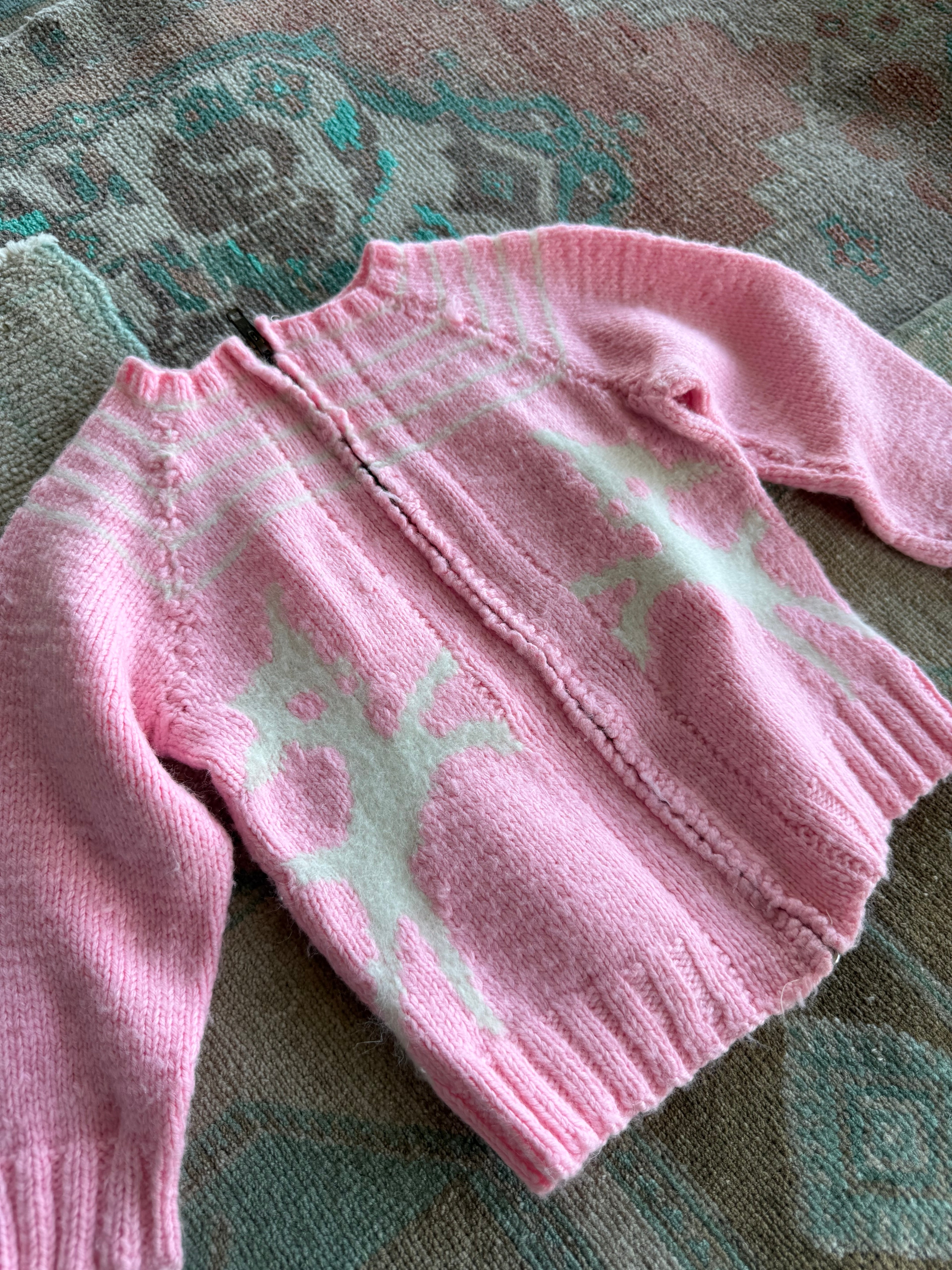 1940s angora & wool fawn knit