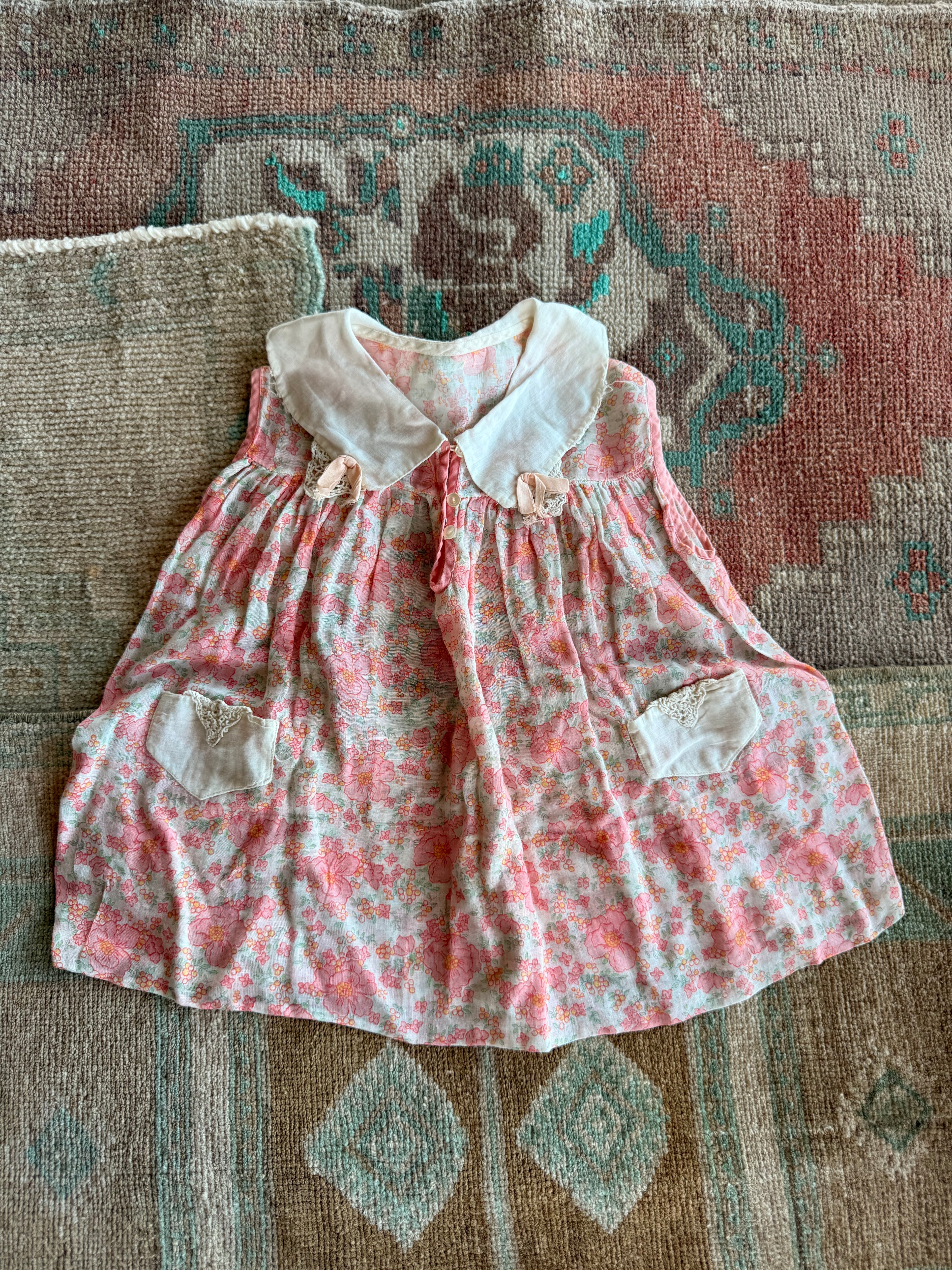 1940s pink petals dress