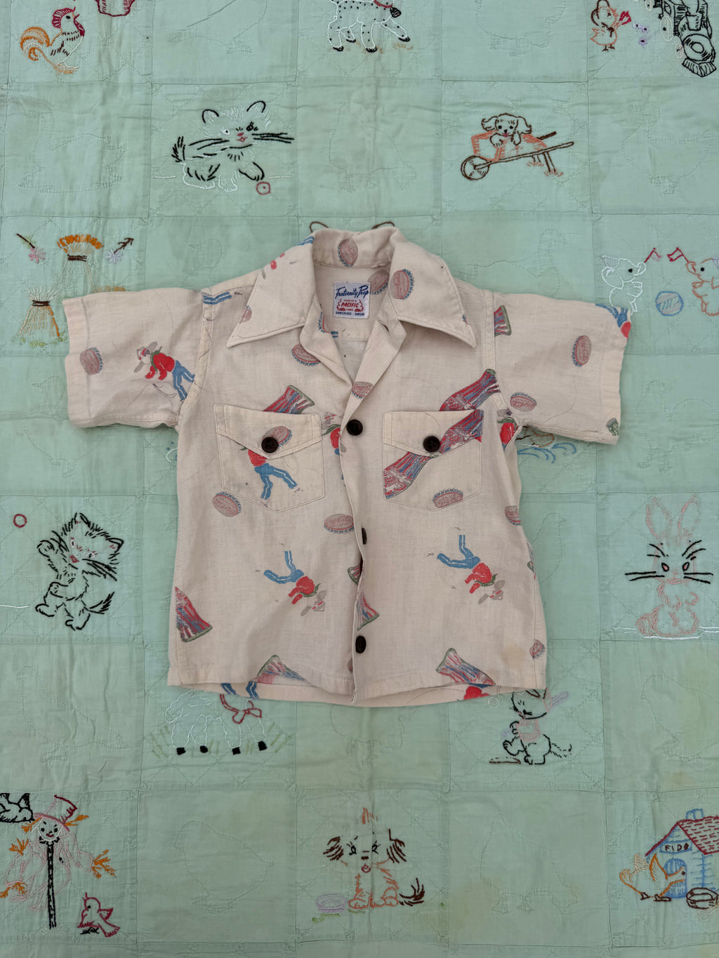 1950s coca cola cowboy button down