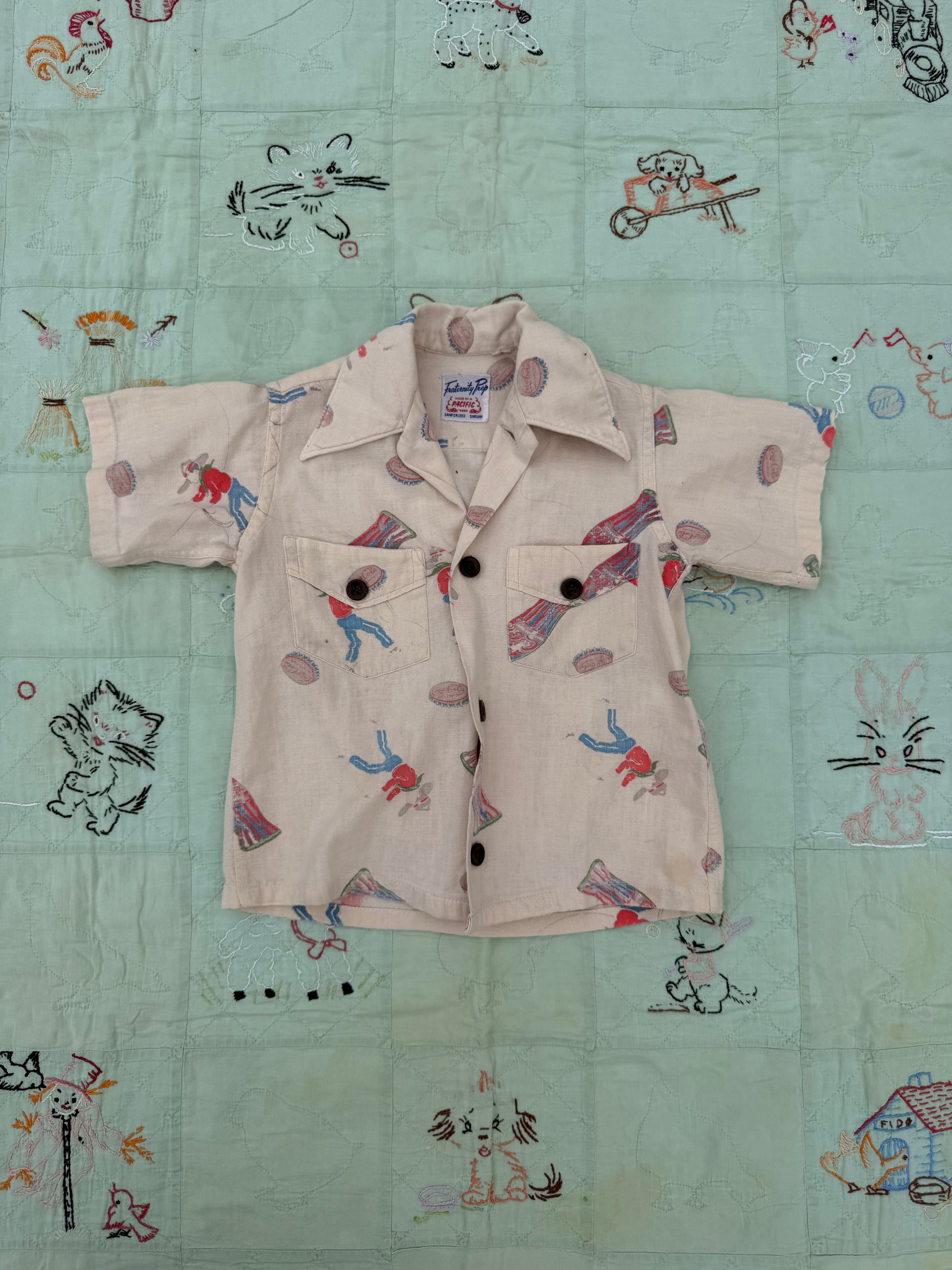 1950s coca cola cowboy button down