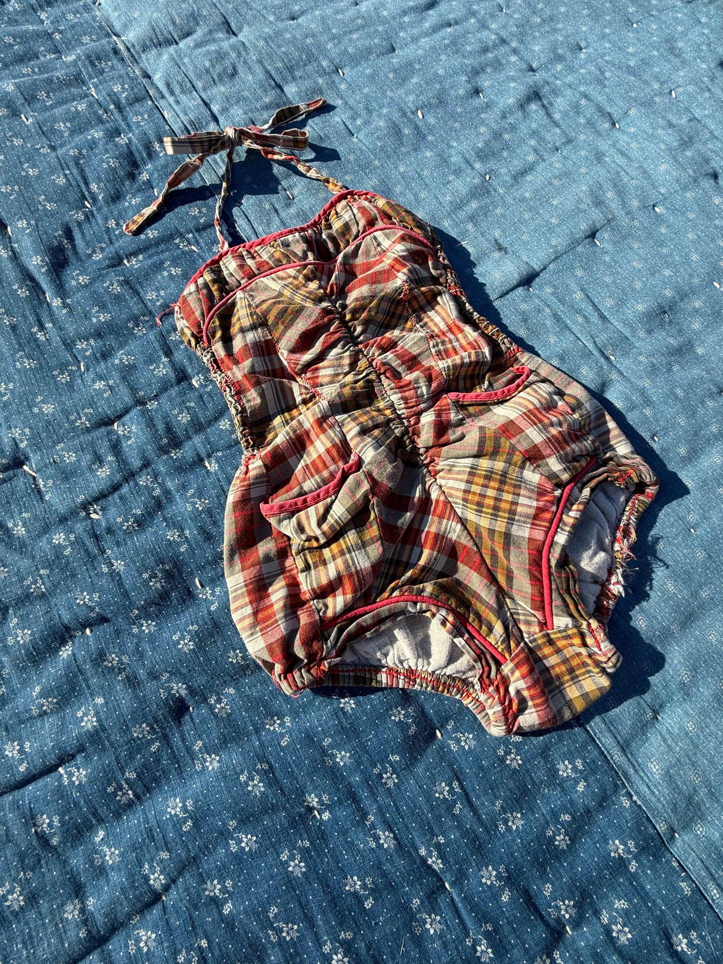 1950s plaid sun suit