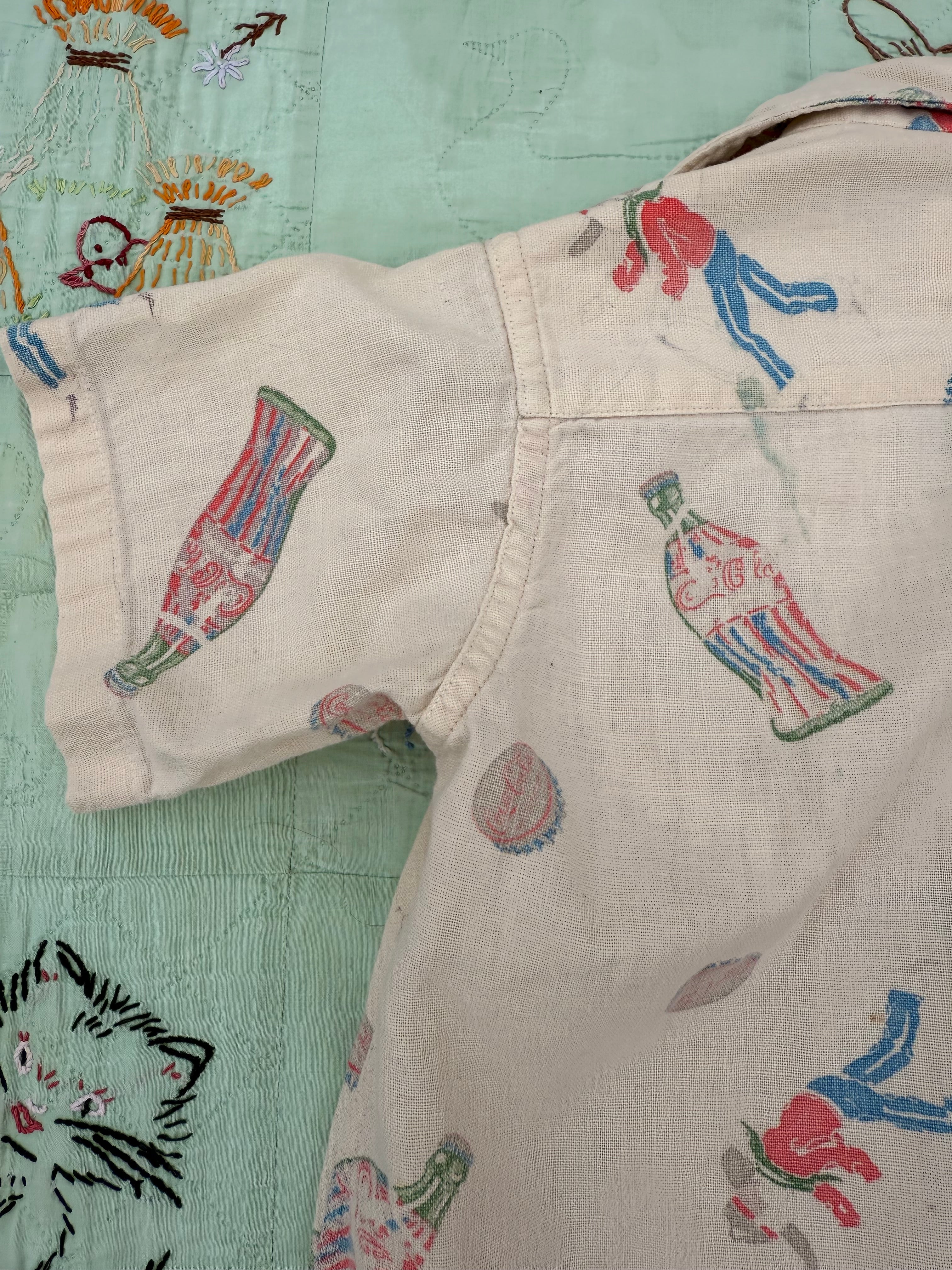 1950s coca cola cowboy button down