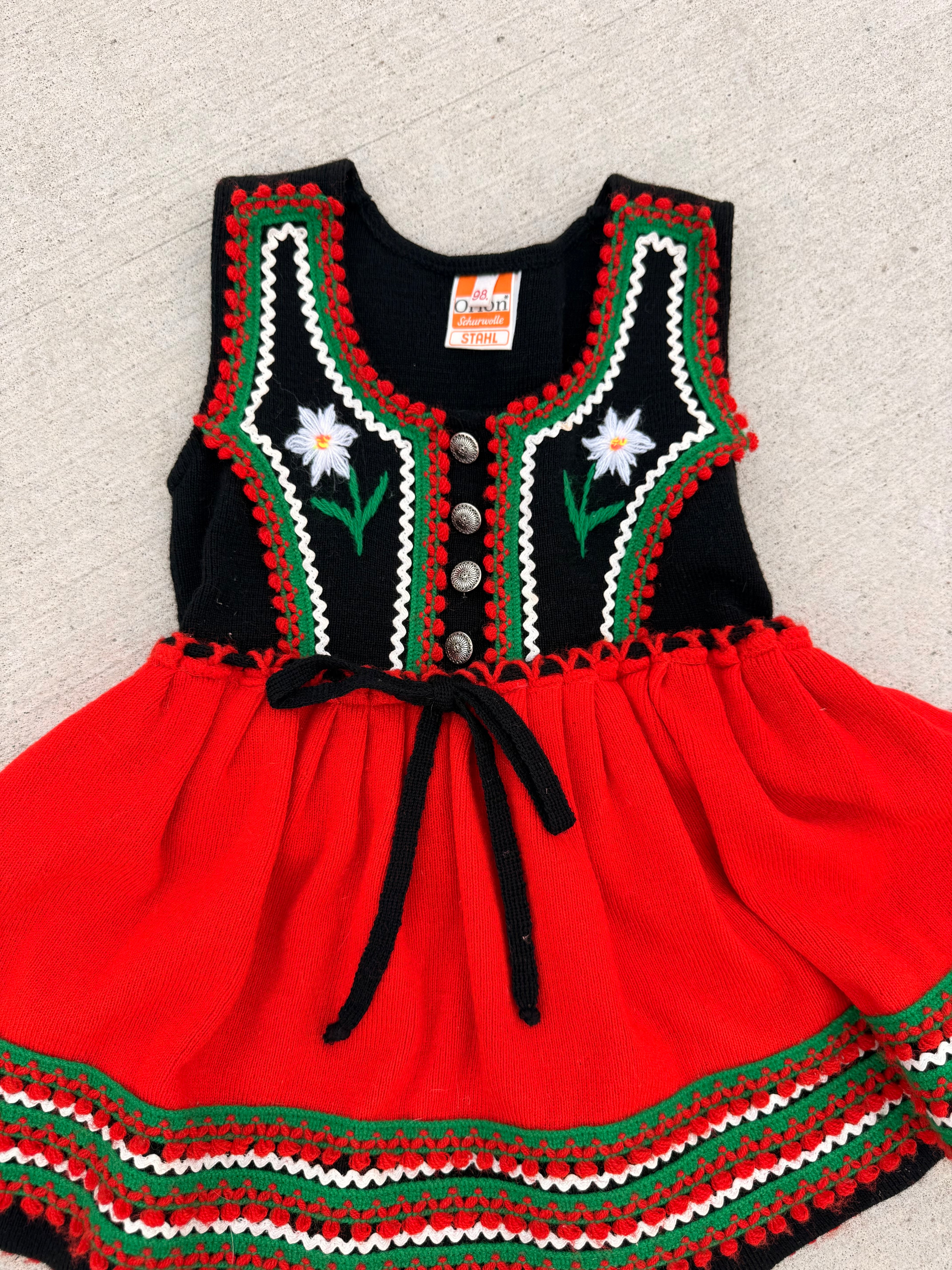 1960s german wool daisy dress