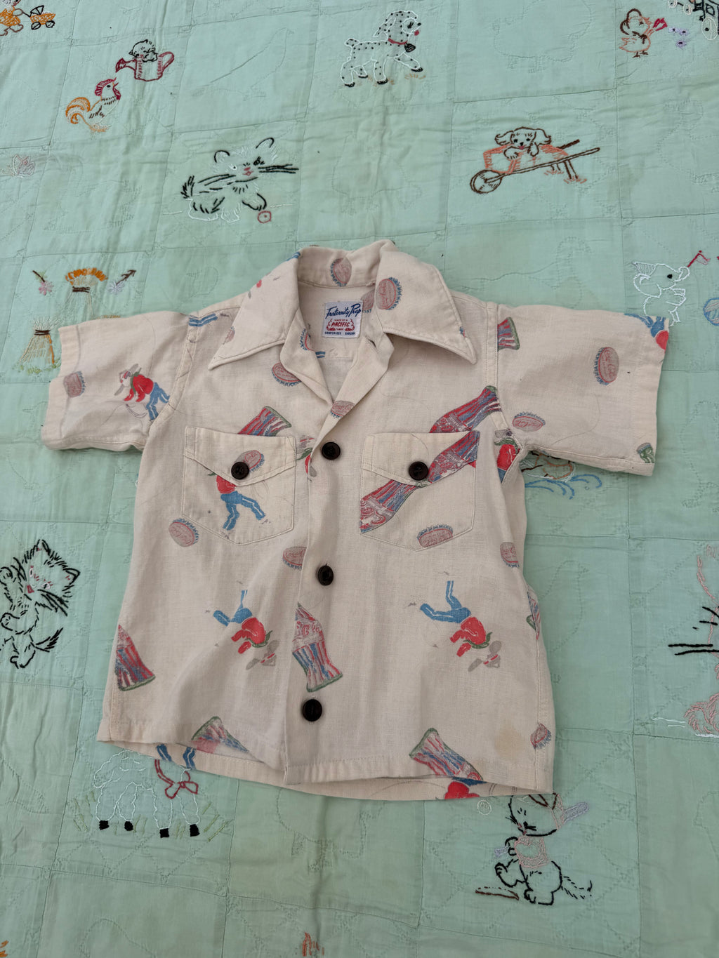 1950s coca cola cowboy button down