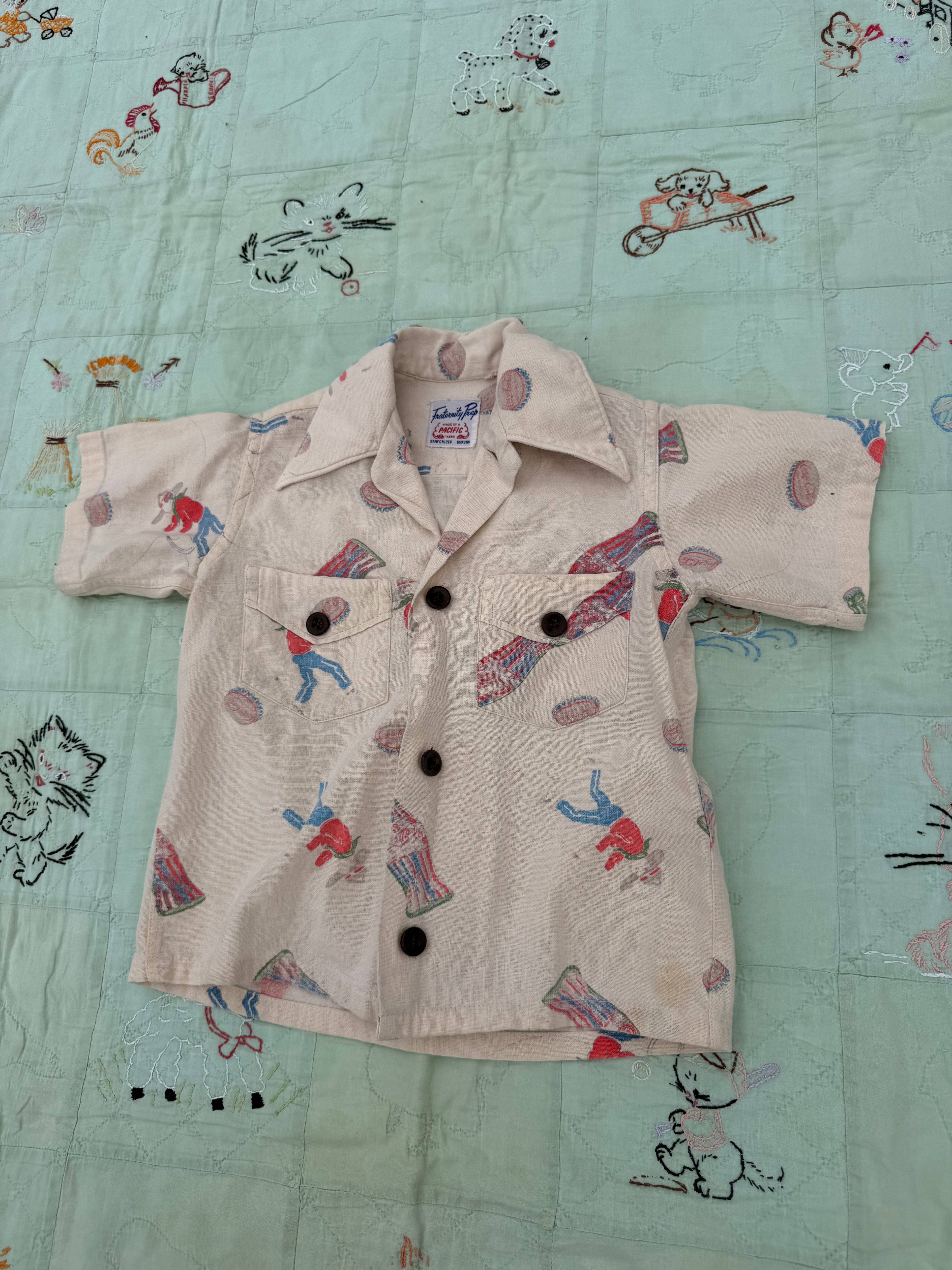 1950s coca cola cowboy button down