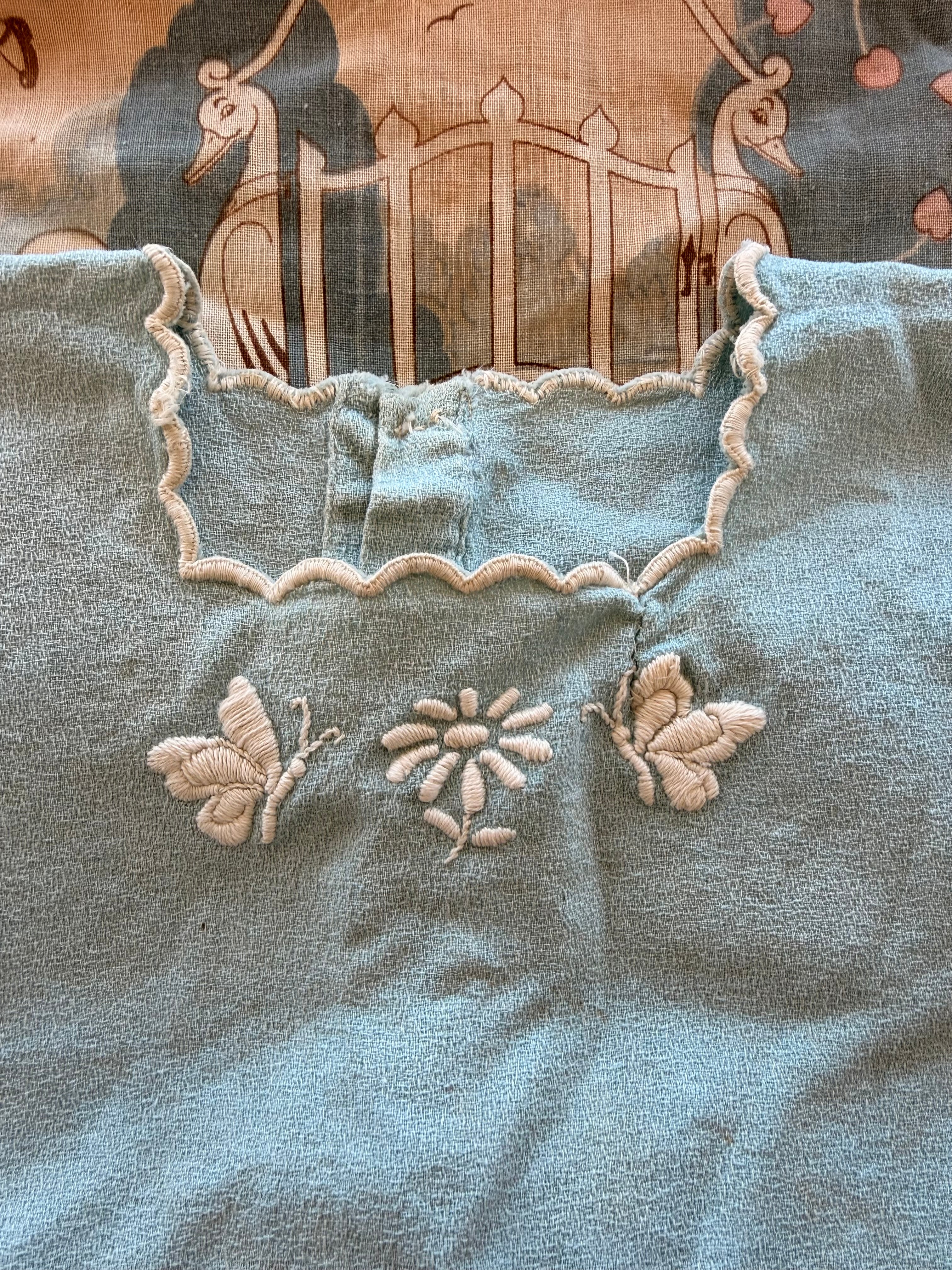 1910s baby blue butterfly top