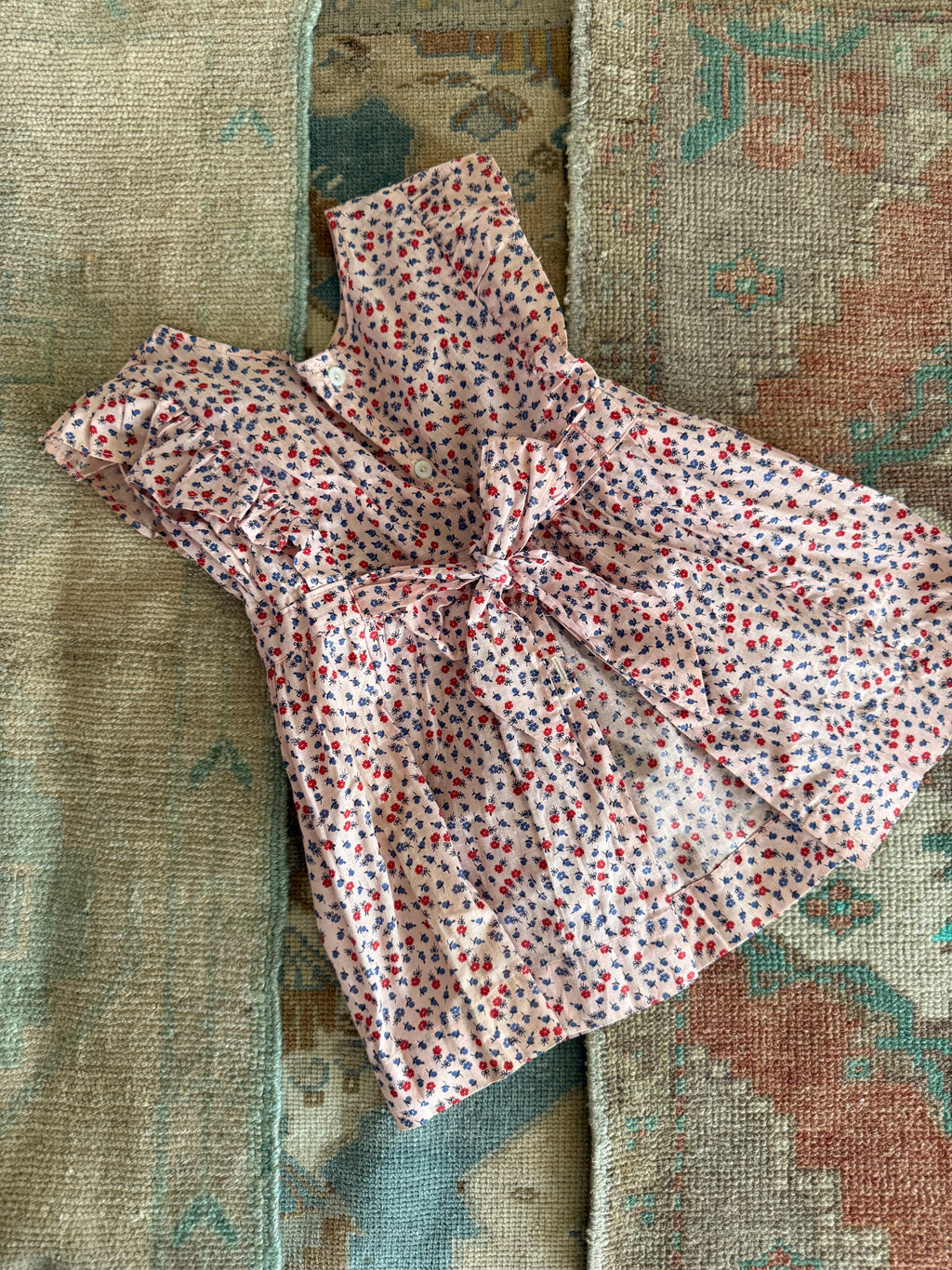 1940s floral apron dress