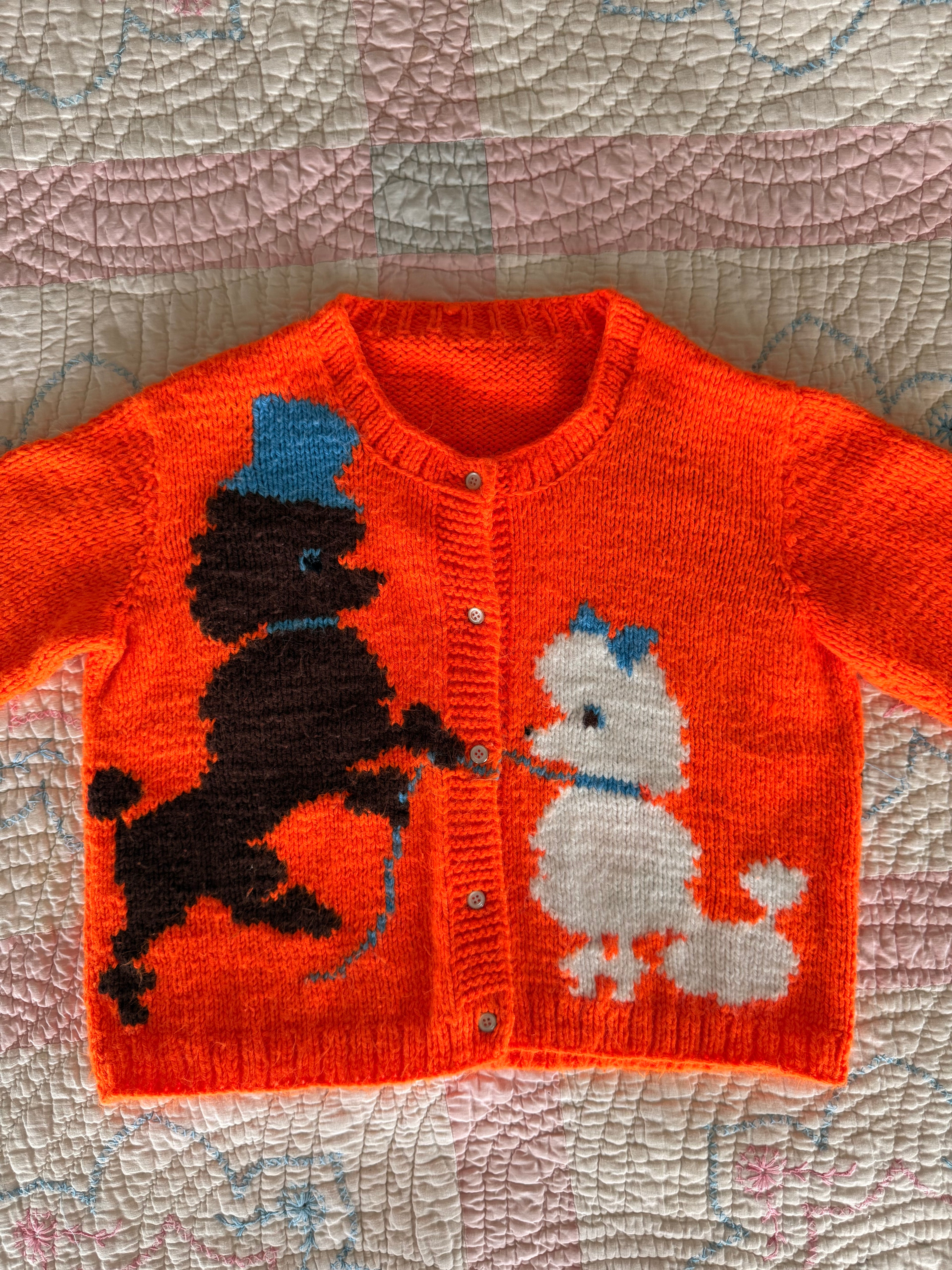 1960s fancy poodle cardigan