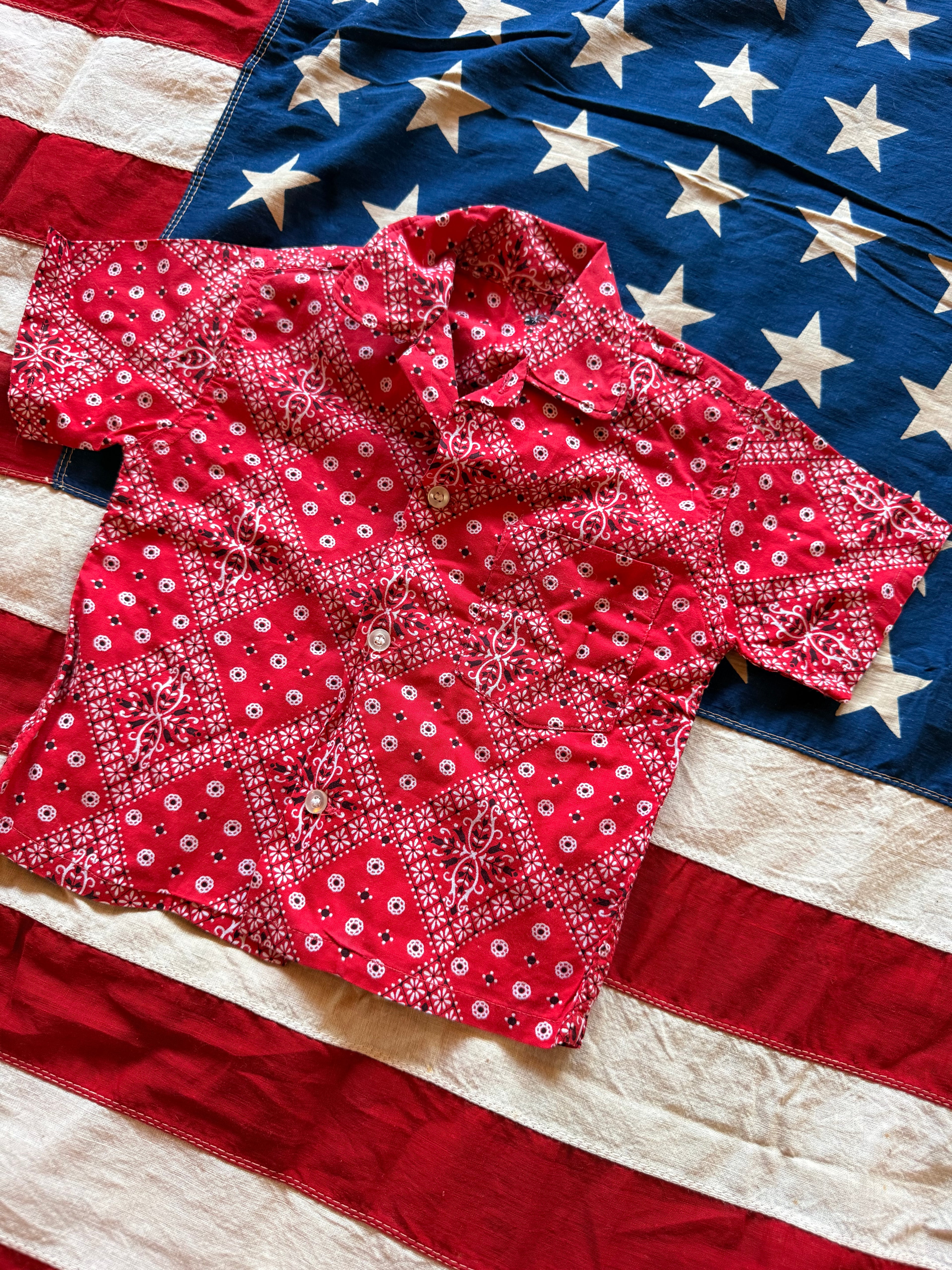 1960s button down bandana tops